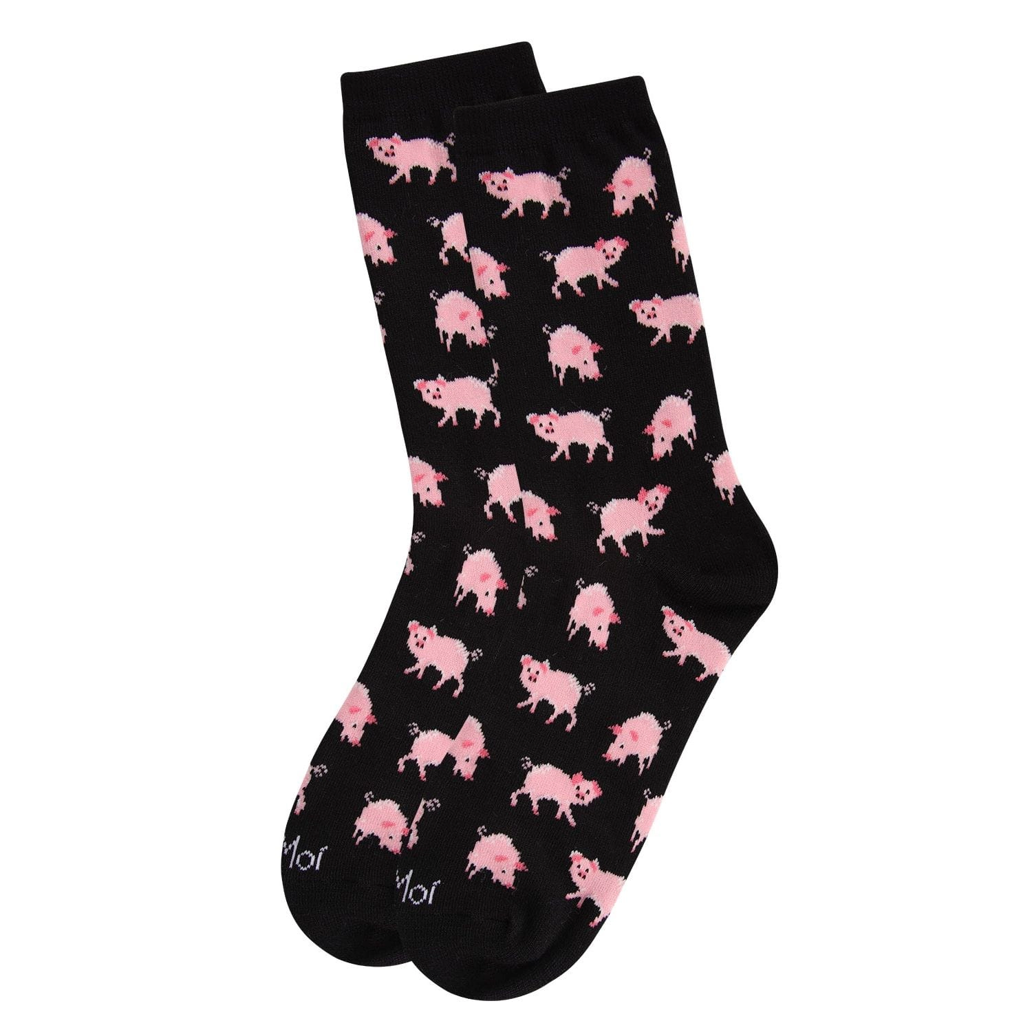 MeMoi Pretty Pigs Bamboo Blend Crew Socks