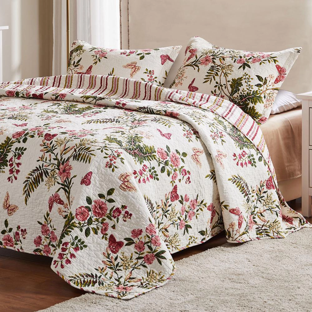 Greenland Home Fashion flies Quilt And Pillow Sham Set 3 Piece