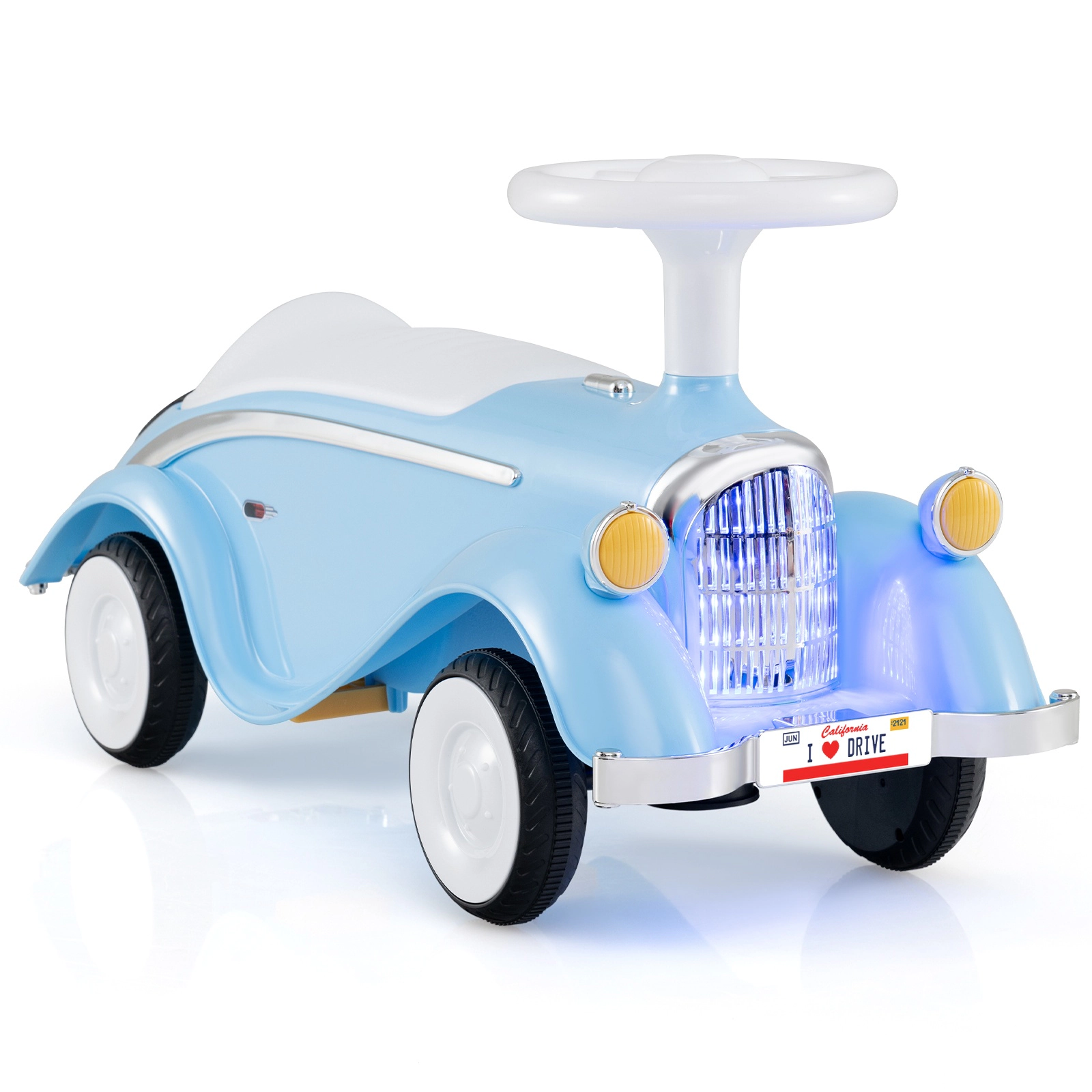 SUGIFT Toddler Ride On Sliding Car with Horn and LED Headlight Foot-to-Floor 33-lb Capacity Ages 19-36 Months Blue