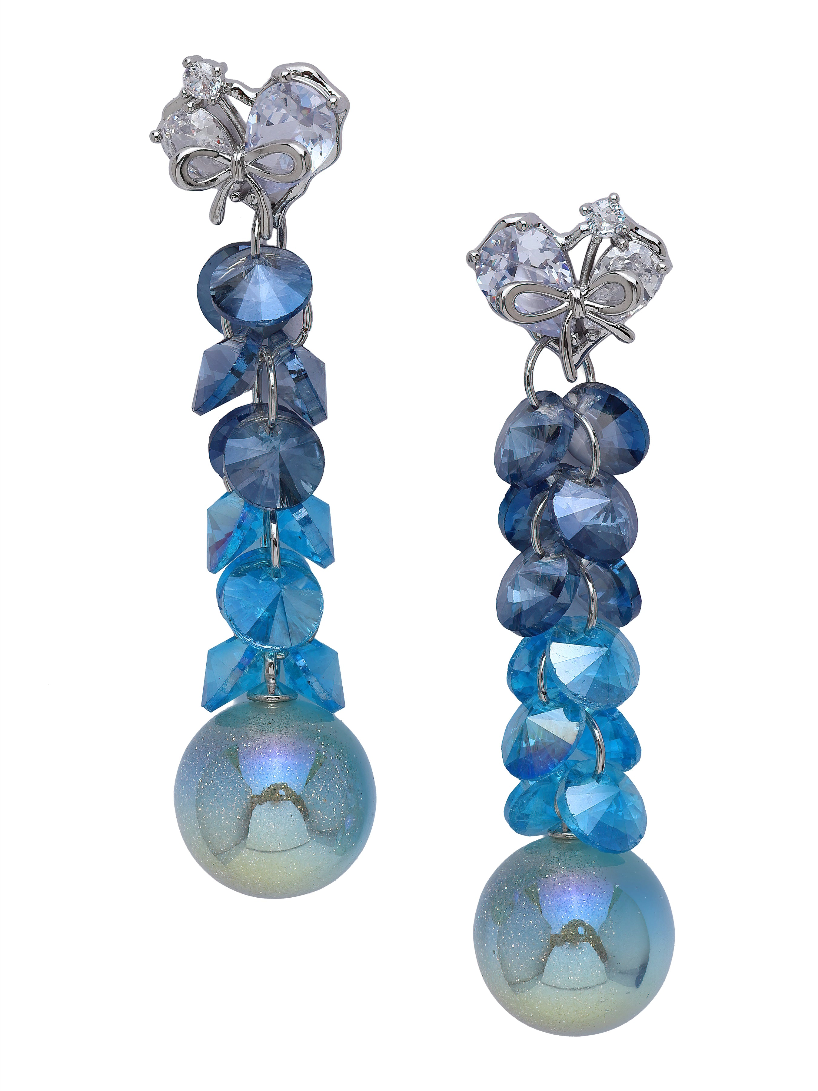 AGP PARIS Womens Beaded Globe Drop Earrings