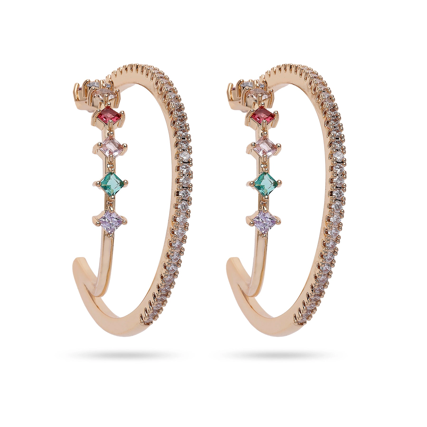 AGP PARIS Womens Multi colored Hoop Earrings
