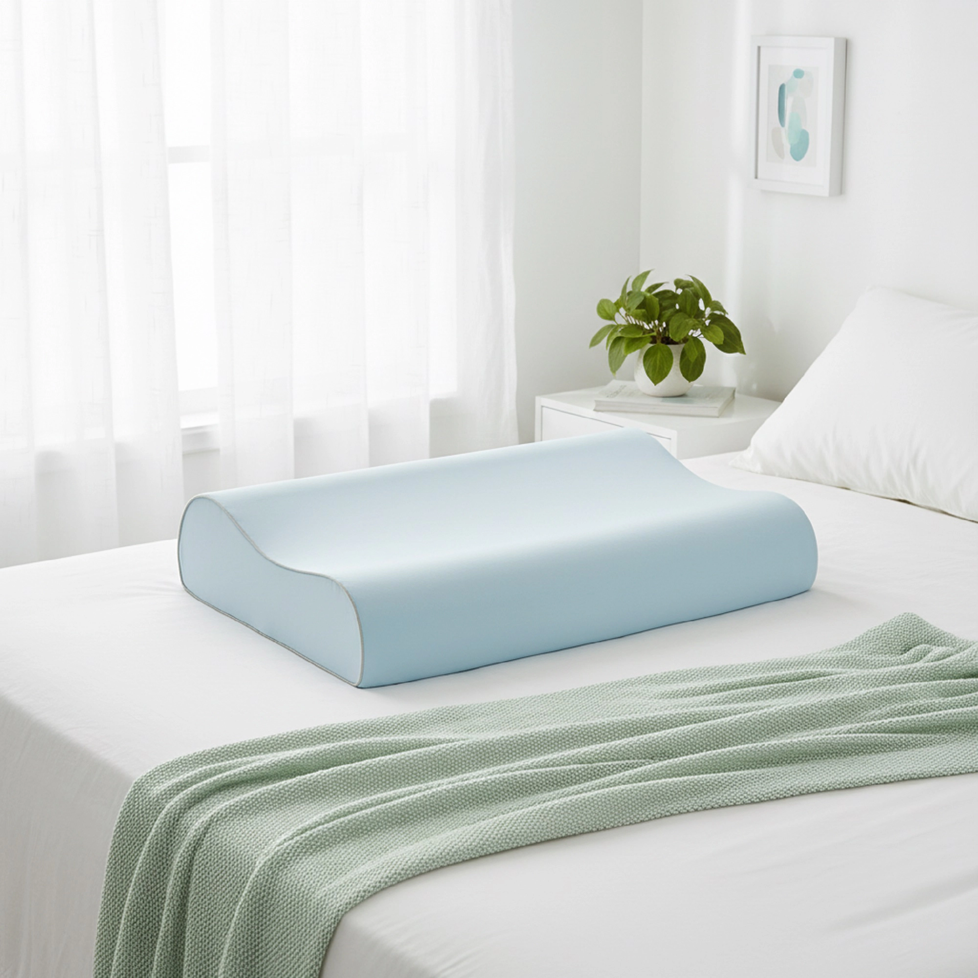 Unikome Cooling Memory Foam Pillow, Ergonomic Cervical Support Bed Pillow with Cool Touch Cover