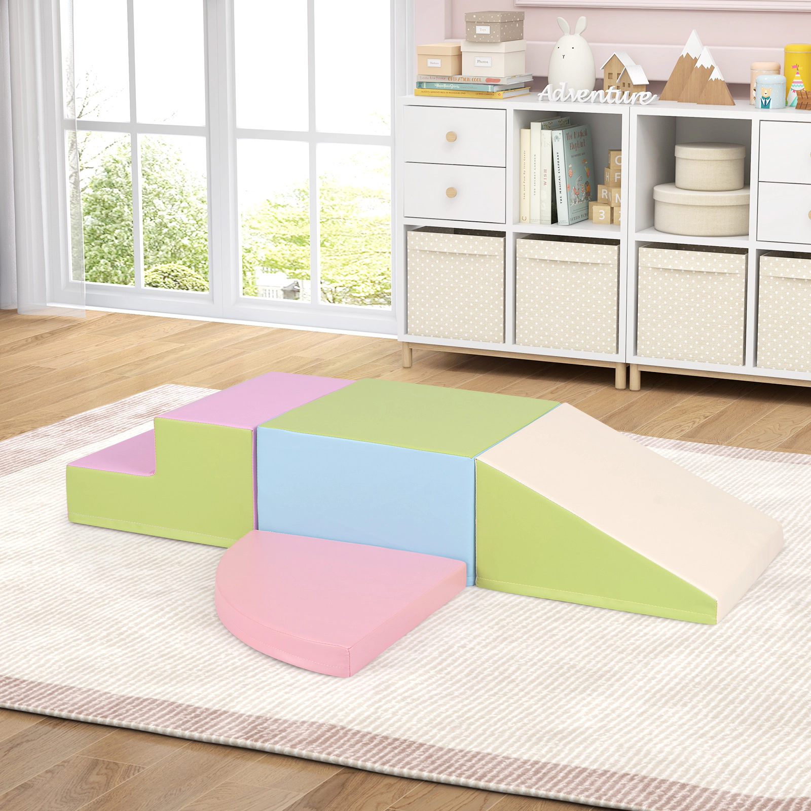 SUGIFT Climb and Crawl Foam Block Play Set for Infant Baby-Pink as Pictures Show