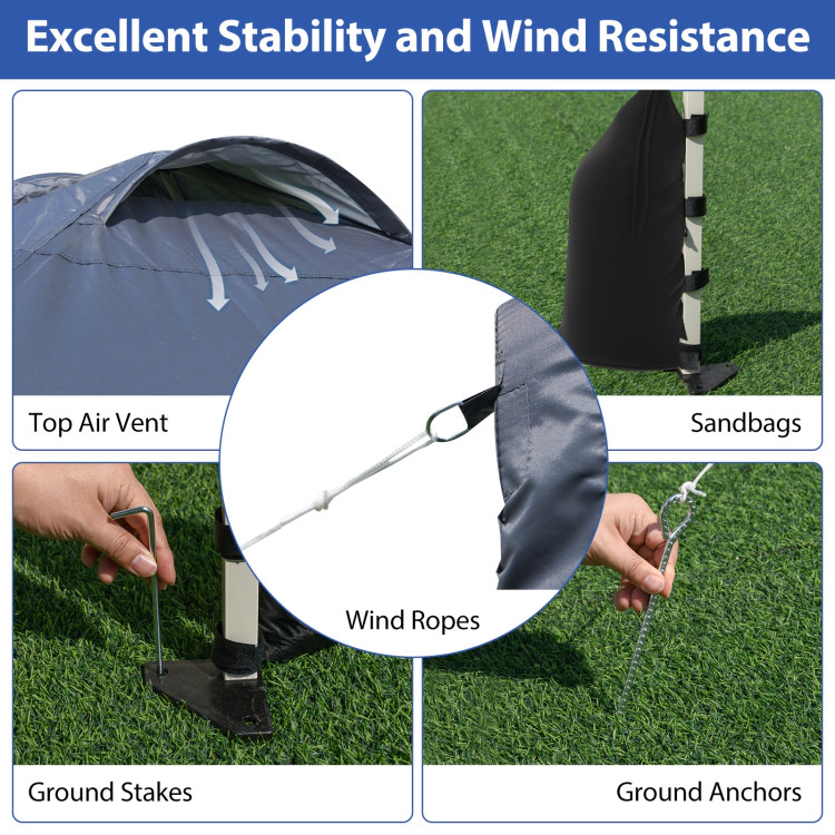 Hivvago Pop Up Outdoor Canopy with 1 Sidewall and Rolling Carrying Case