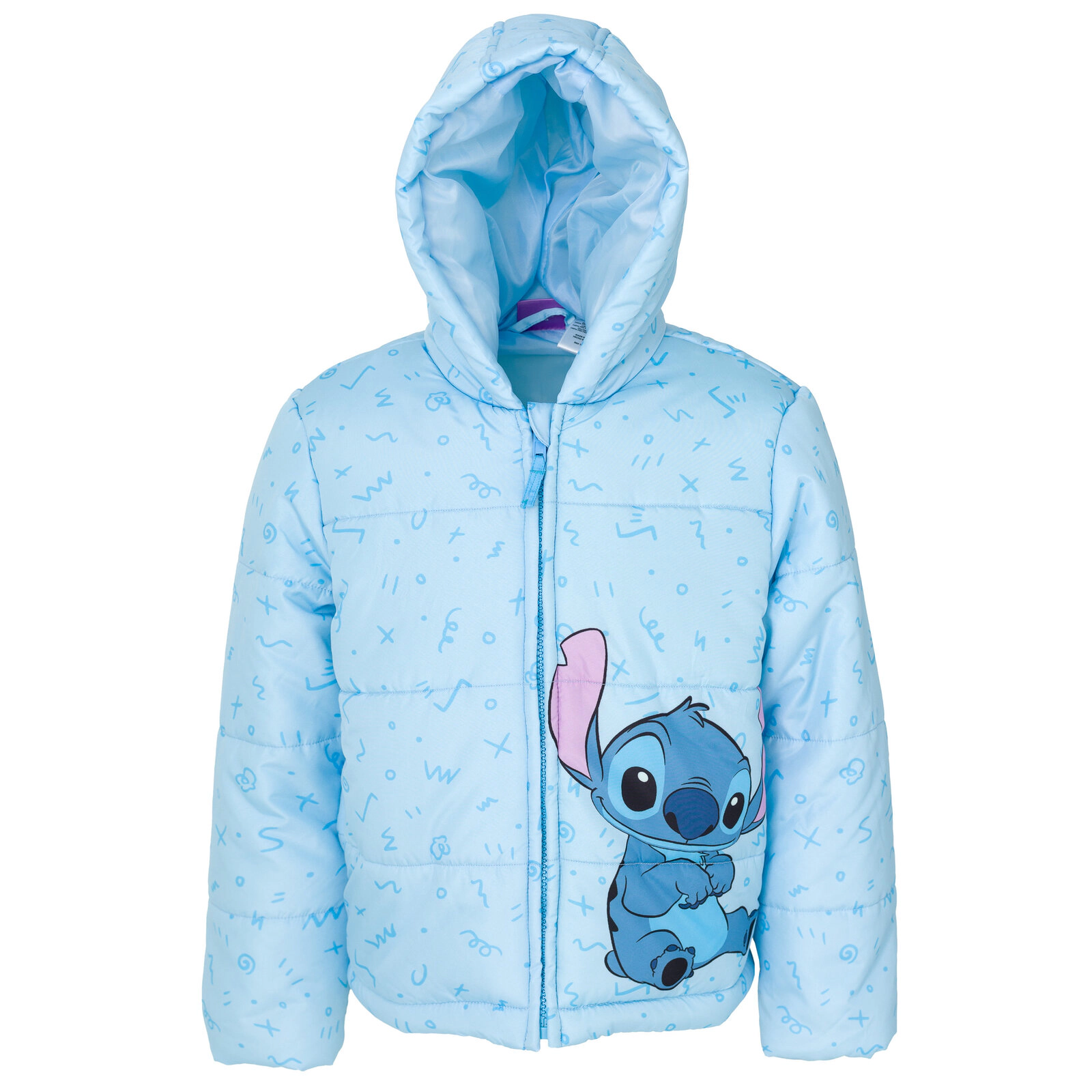 Disney Lilo & Stitch Girls' Hooded Puffer Jacket