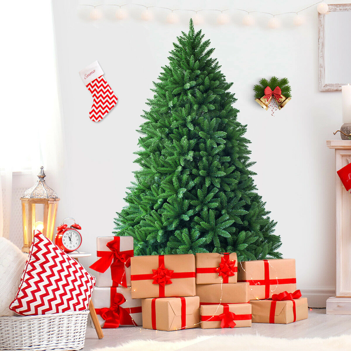 Glintex 6-Ft Unlit Christmas Tree with 1250 Branch Tips and Foldable Base, Green