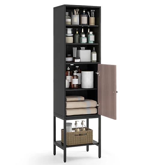 Glintex 57-Inch Narrow Cabinet with Metal Legs Soft-Close Hinges and 165-Lb Load