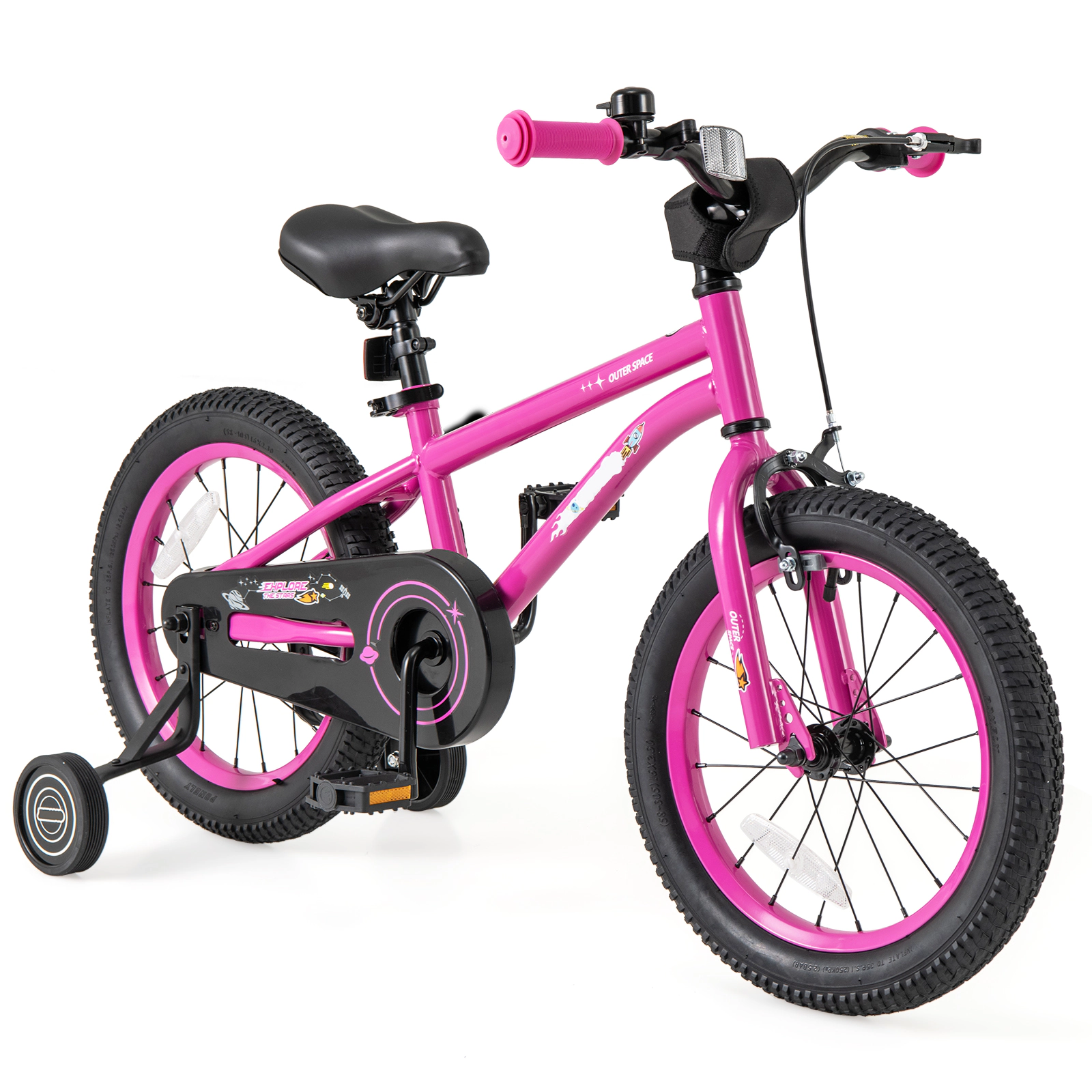 LJG Kids Bike Adjustable with Removable Training Wheels