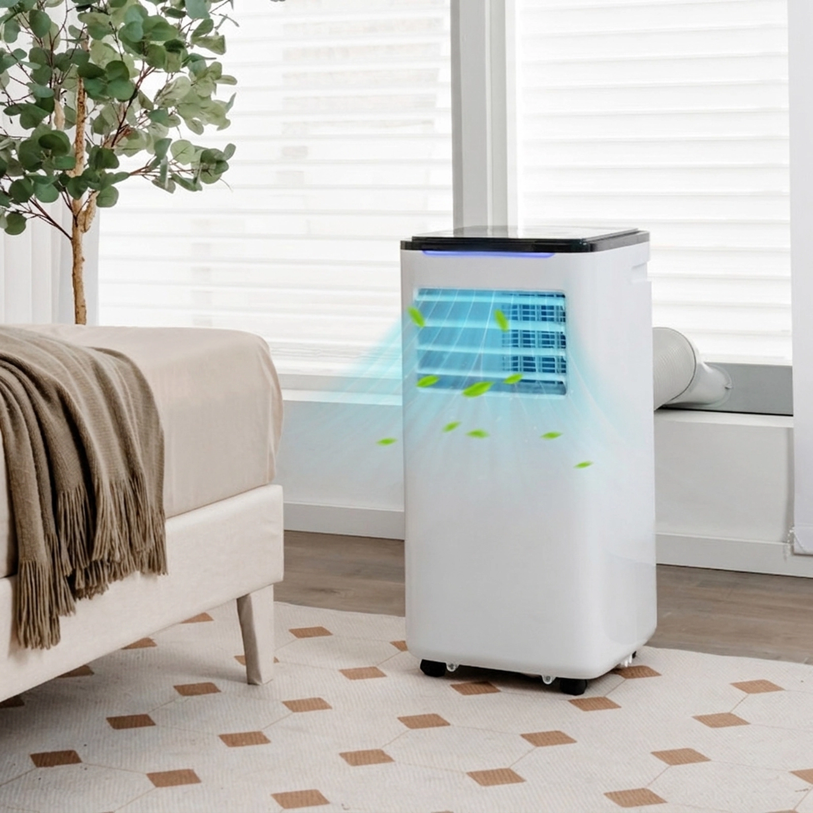 SUGIFT White 8000-BTU 3-in-1 Portable Air Conditioner with Fan and Dehumidifier 13.5-in W 13.5-in D 28.5-in H