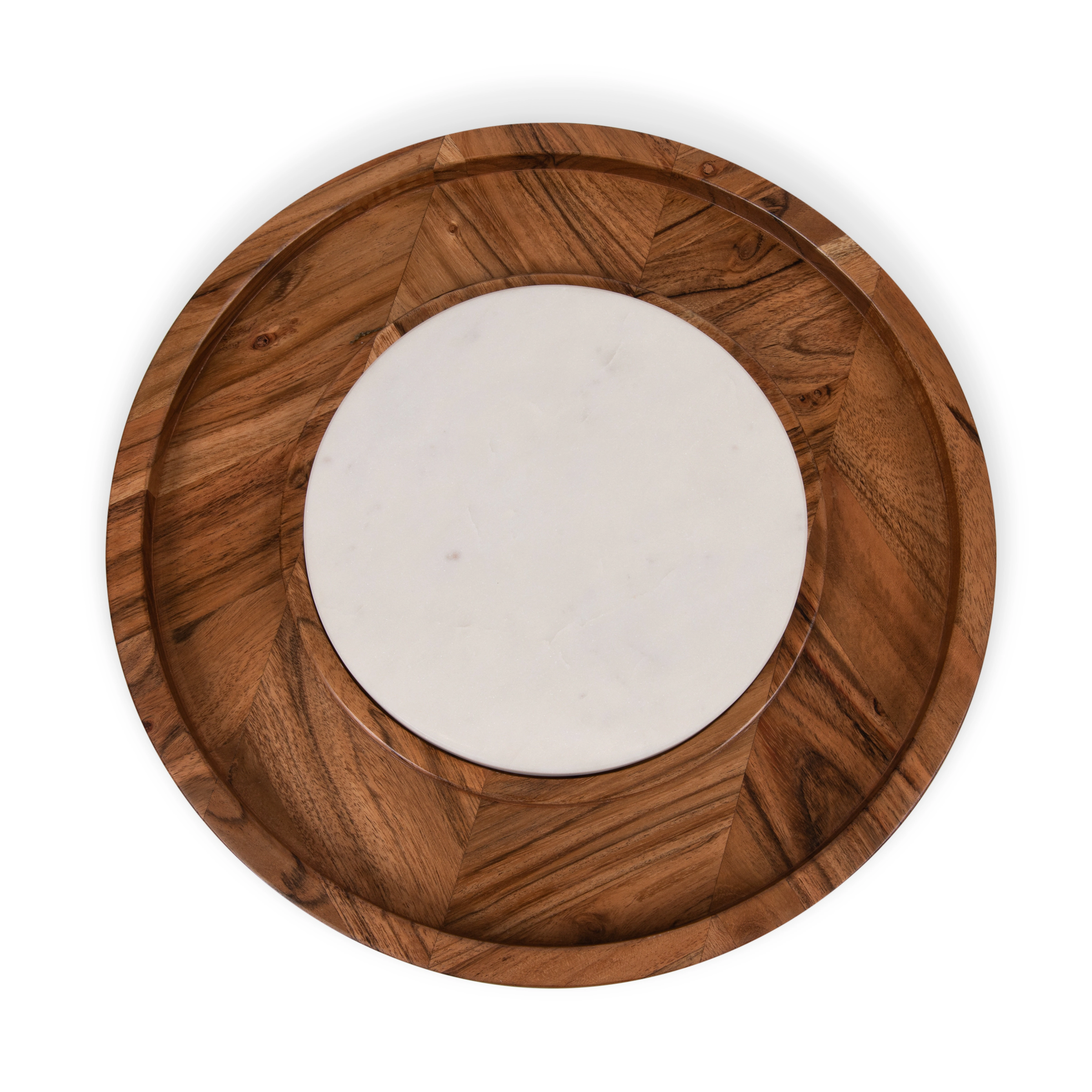 TOSCANA Isla Serving Platter with Marble Cheeseboard Insert
