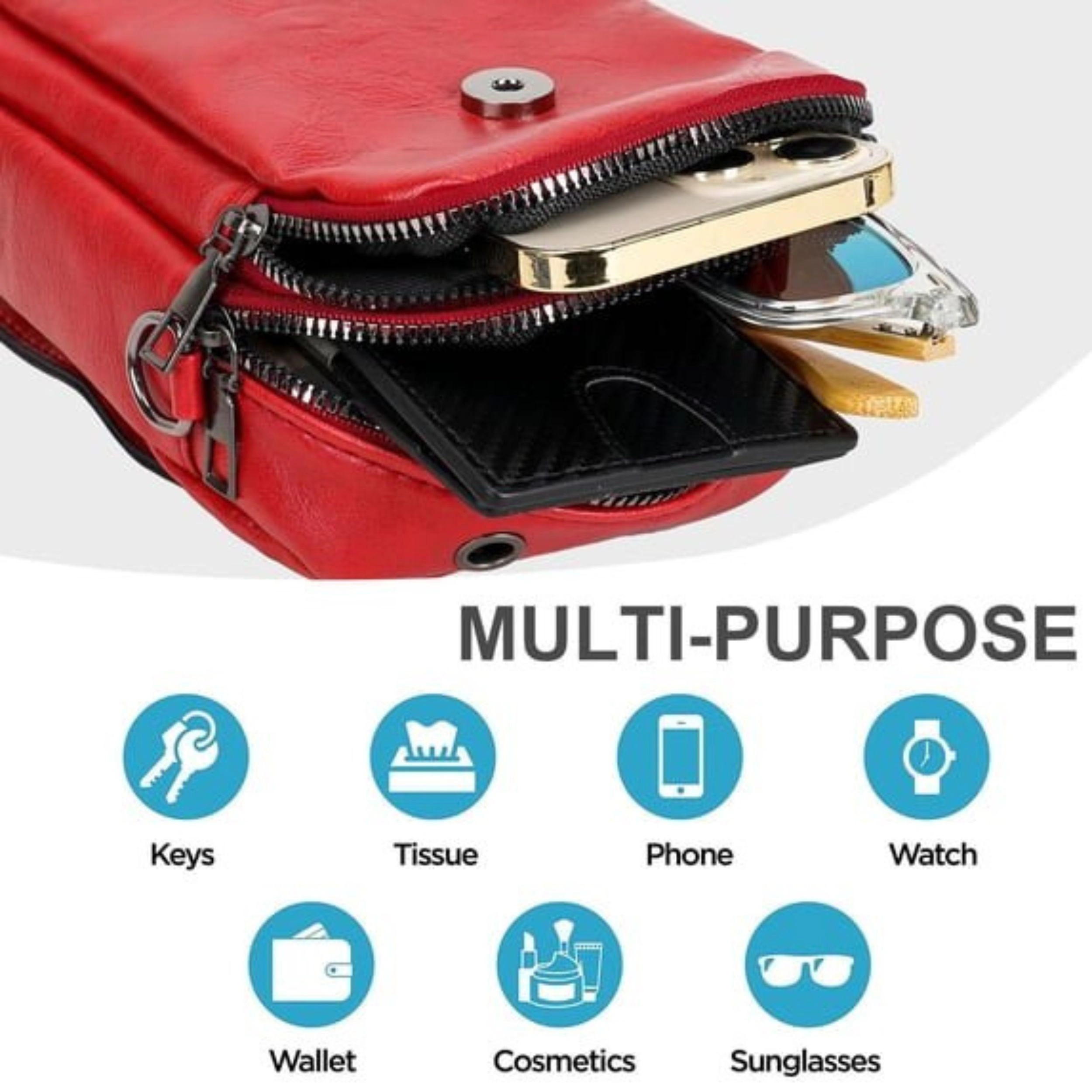 Home Collection Women’s Small PU Leather Crossbody Cell Phone Purse