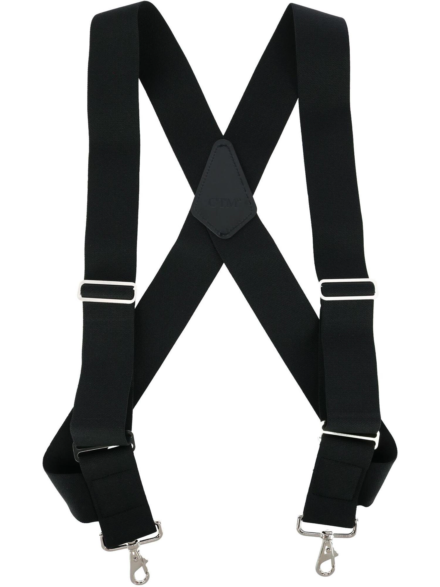 CTM Men's Big & Tall Elastic Side Clip Metal Swivel Hook Trucker Suspenders