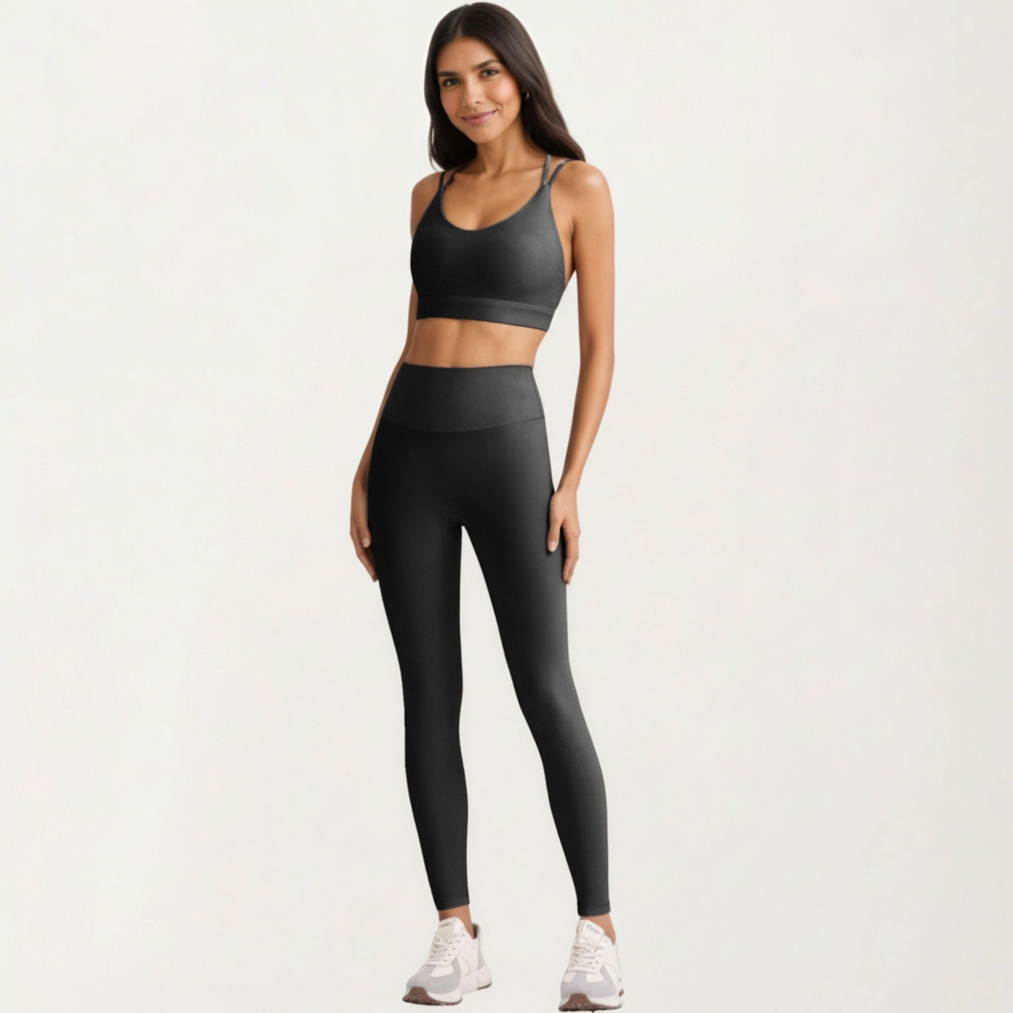 Anna-Kaci Active Women's High Waist Stretch Knit Leggings with Wide Waistband and Smooth Sculpting Fit