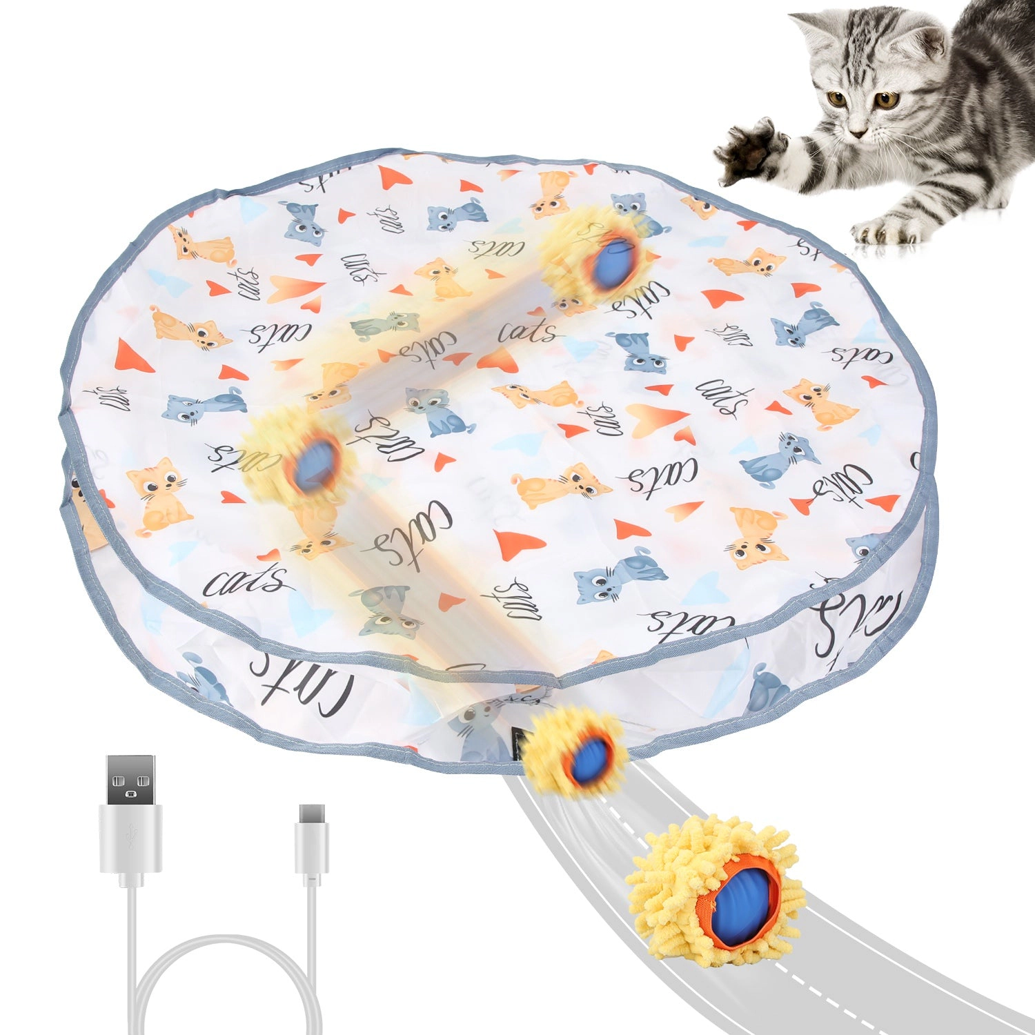GBruno Rechargeable Motion-Activated Cat Toy Ball