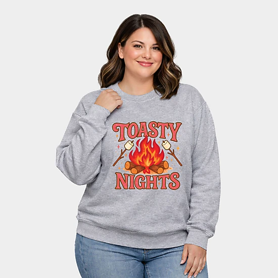 Simply Sage Market - Toasty Nights Marshmallow -  Women's Plus Sized Graphic Sweatshirt