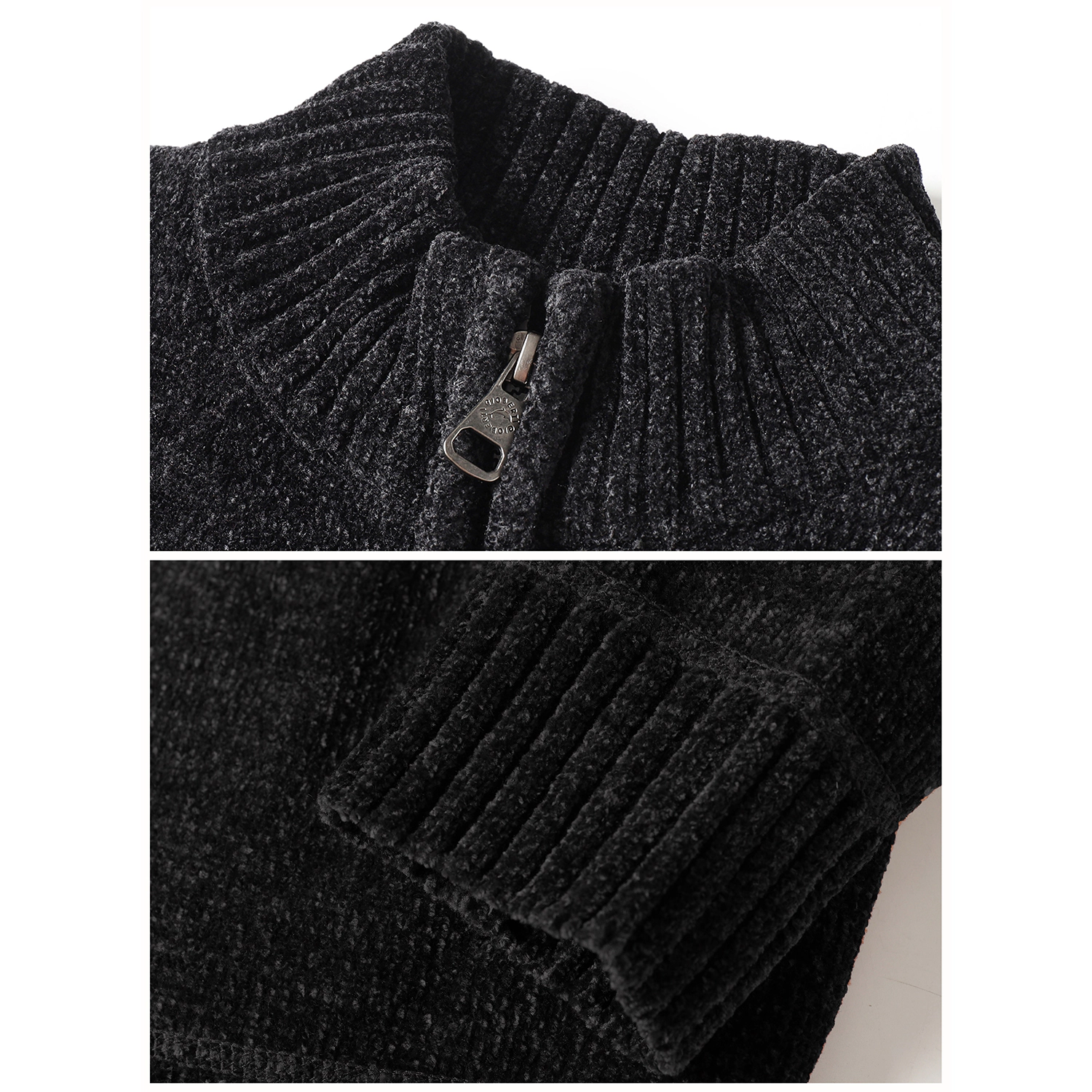 Gioberti Boys Knitted Chenille Cardigan Sweater with Flannel Lining