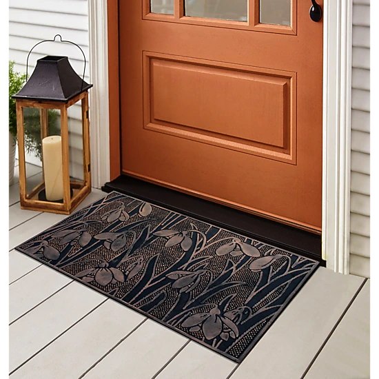A1 Home Collections Wild Flowers Copper Rubber Welcome Doormat Non