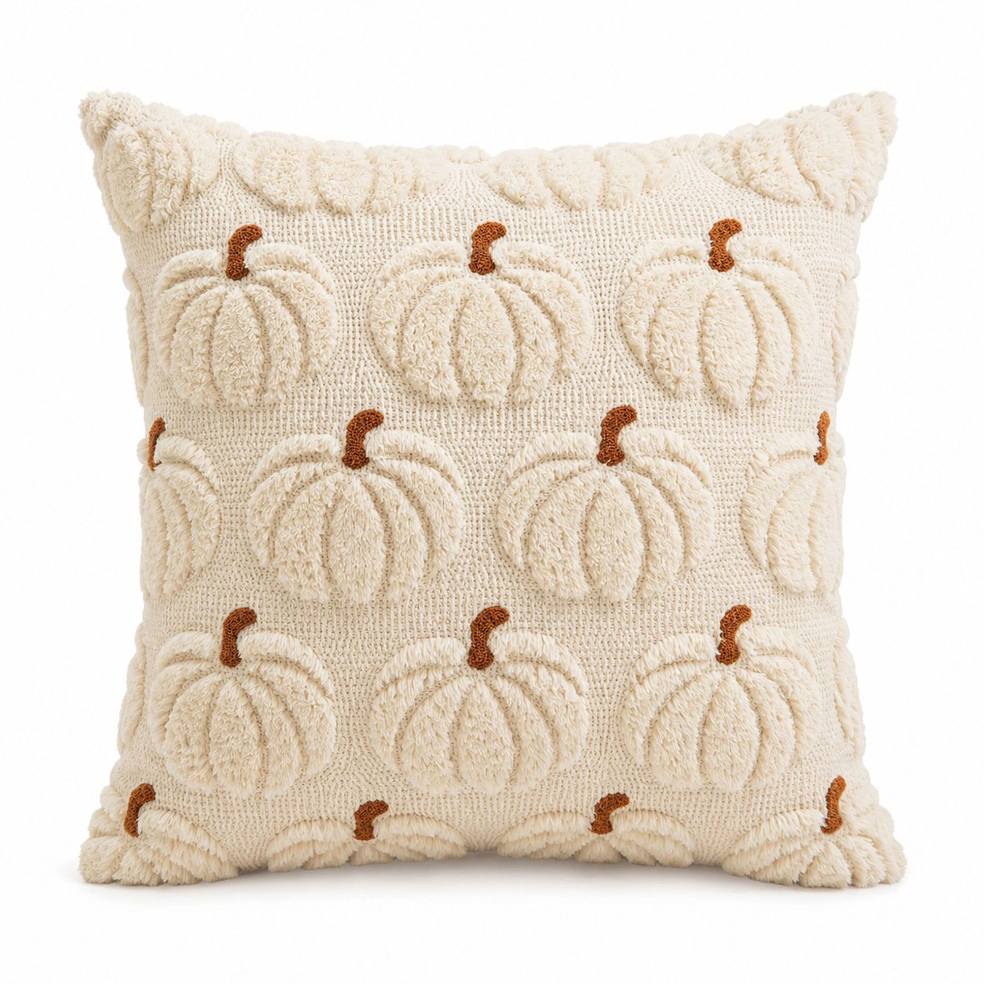 Alilang Fall Textured Tufted Pumpkin Decorative Throw Pillow Cover