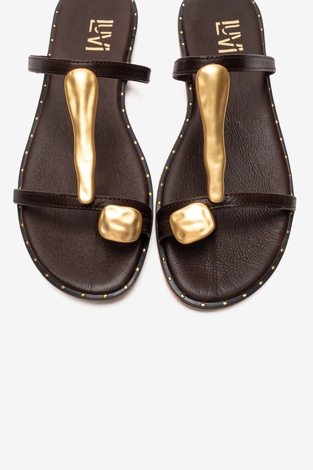 Forever & Always Womens Tessa Leather Thong Sandals