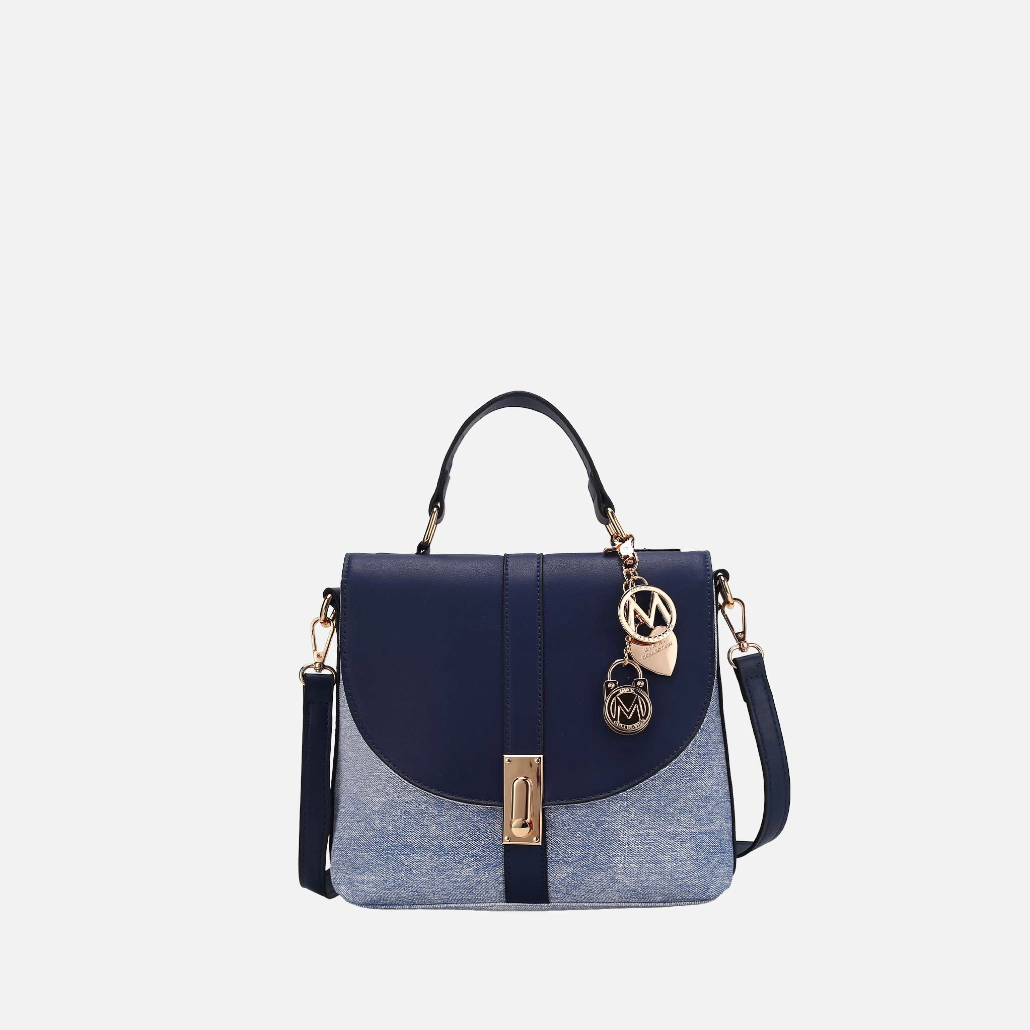 Mia K Collection Maren Vegan Leather Shoulder Bag - Gold-Tone Hardware, Removable Adjustable Strap