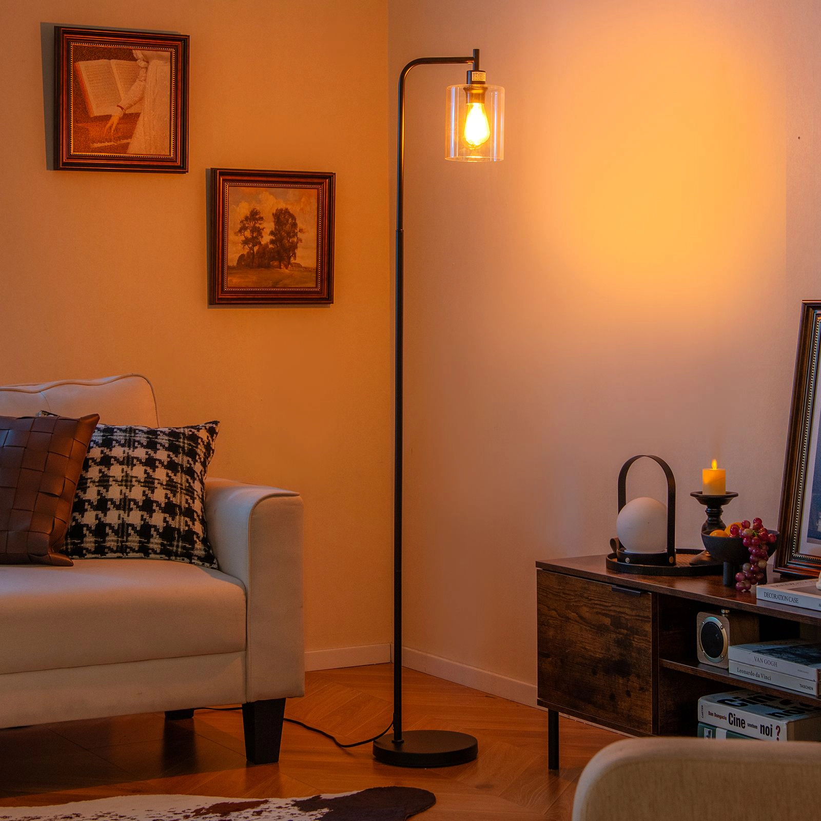 SlickBlue Tall Standing Lamp with Foot Switch for Living Room, Bedroom and Office