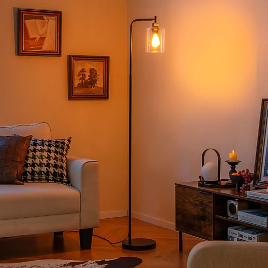 SlickBlue Tall Standing Lamp with Foot Switch for Living Room, Bedroom and Office