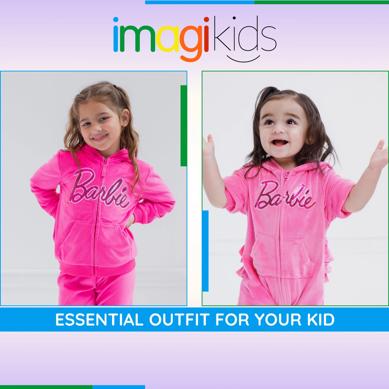Barbie Girls' Velour Hoodie and Pants Set Coverall