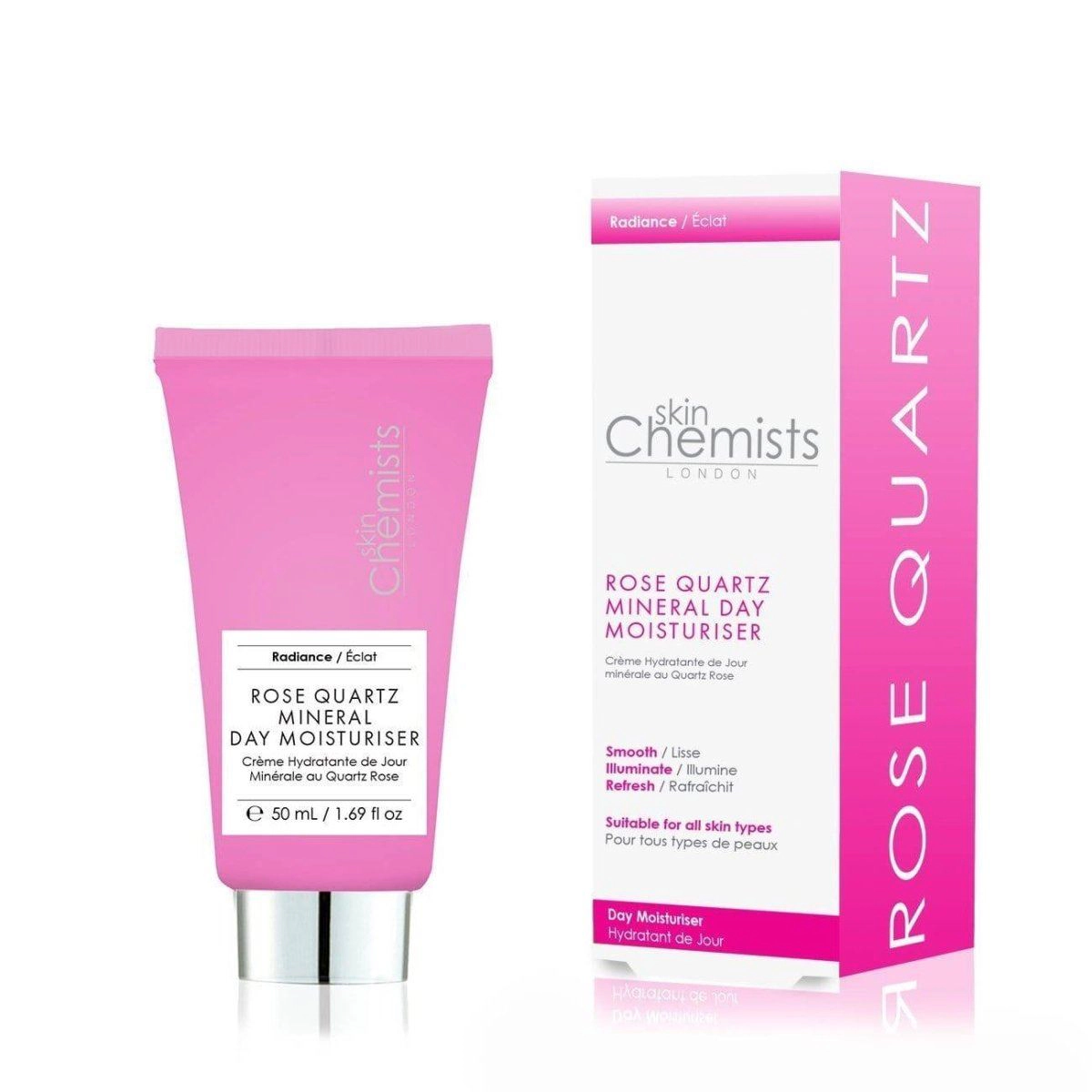 skinChemists Rose Quartz Mineral Day Moisturiser 50ml - Firms, Smooths Fine Lines