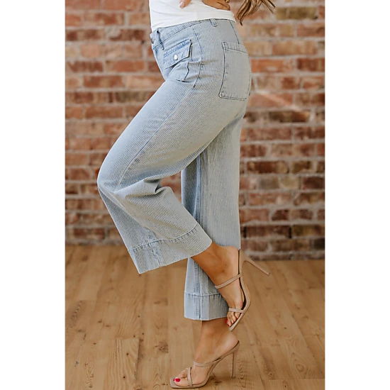 Threaded Pear Women's Eve Hem Wide Leg Jeans