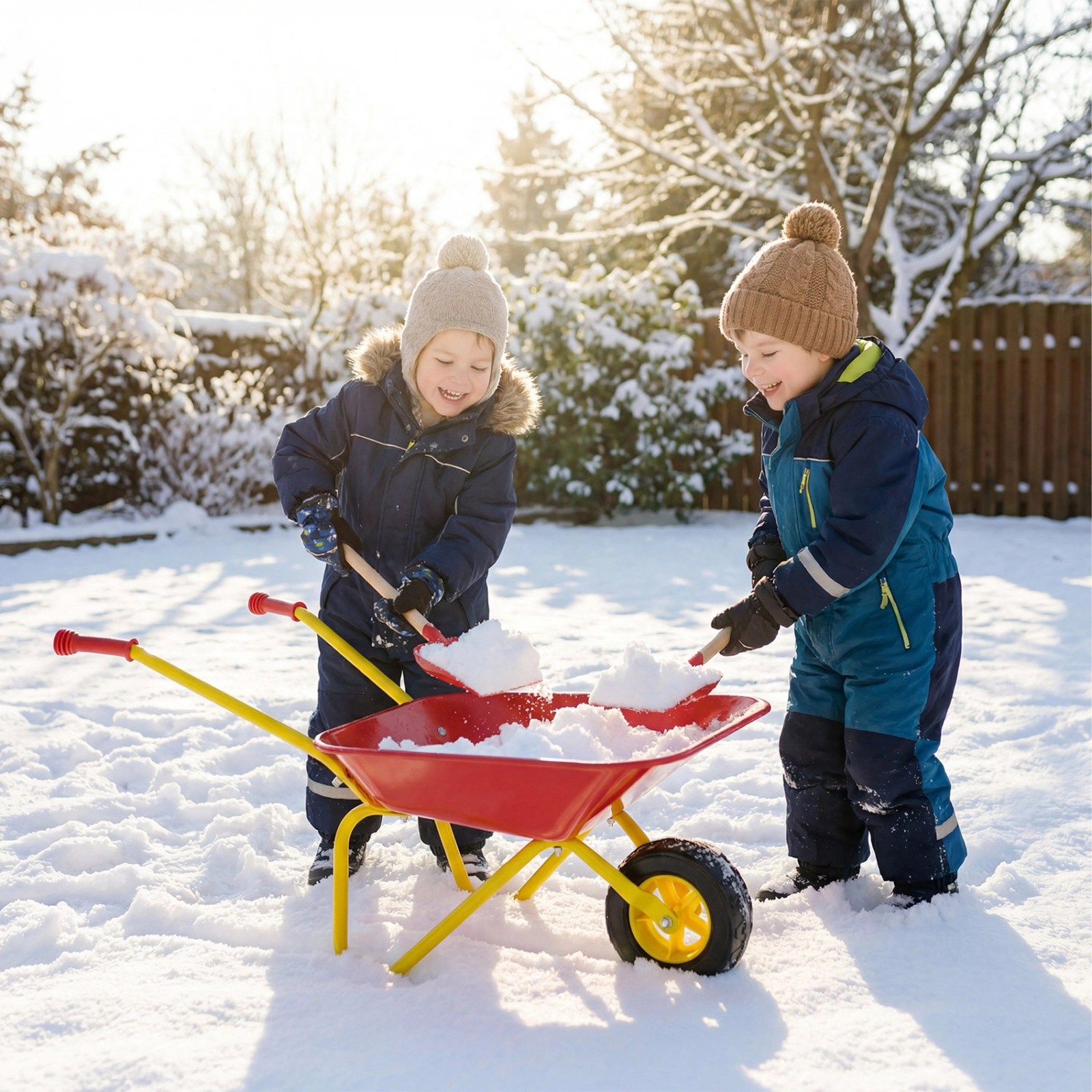 SUGIFT Red All-Terrain Wheel and Anti-Slip Handles Kids Metal Wheelbarrow