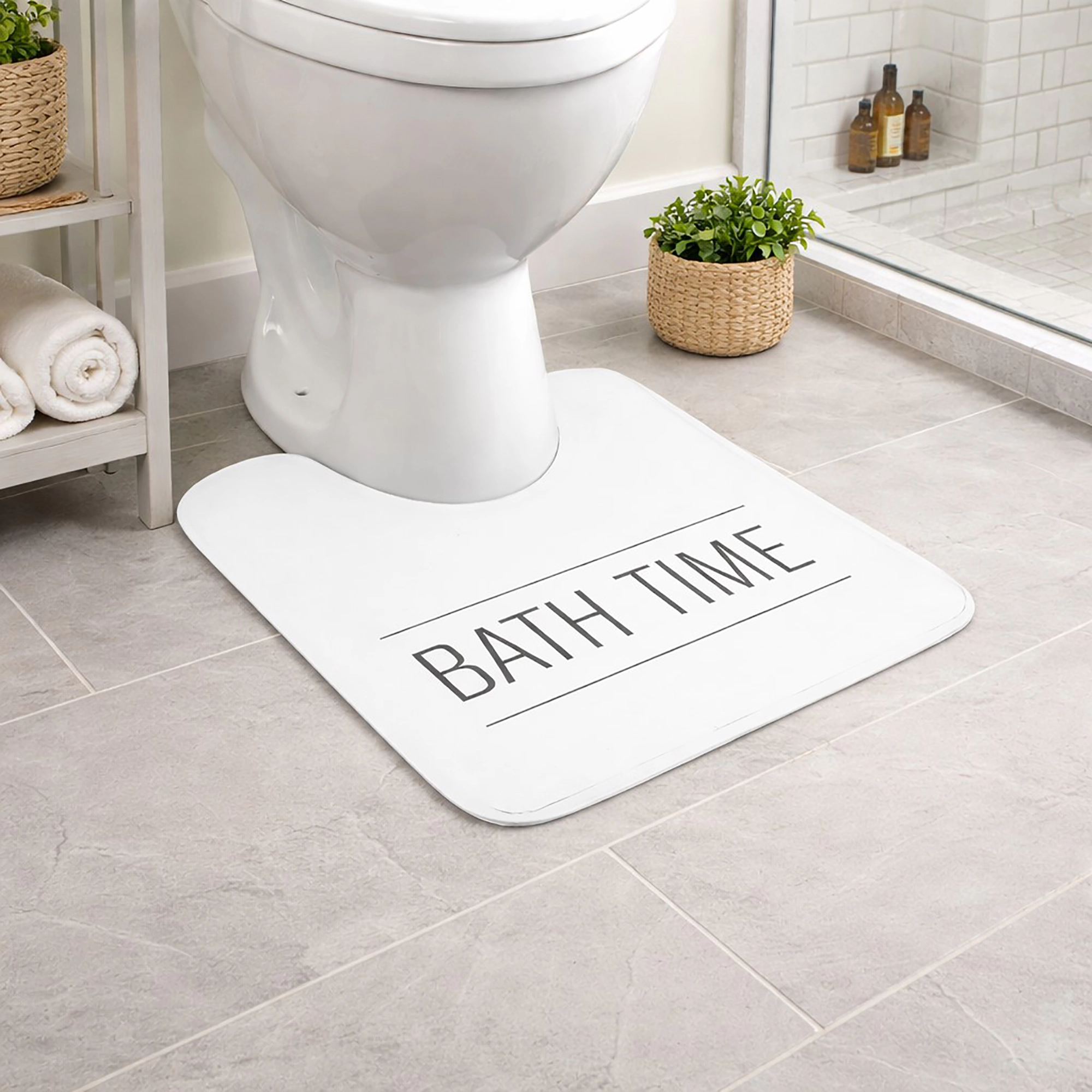 Evideco French Home Goods "Bath Time" Microfiber Memory Foam Toilet Contour Mat 20 x 18 in