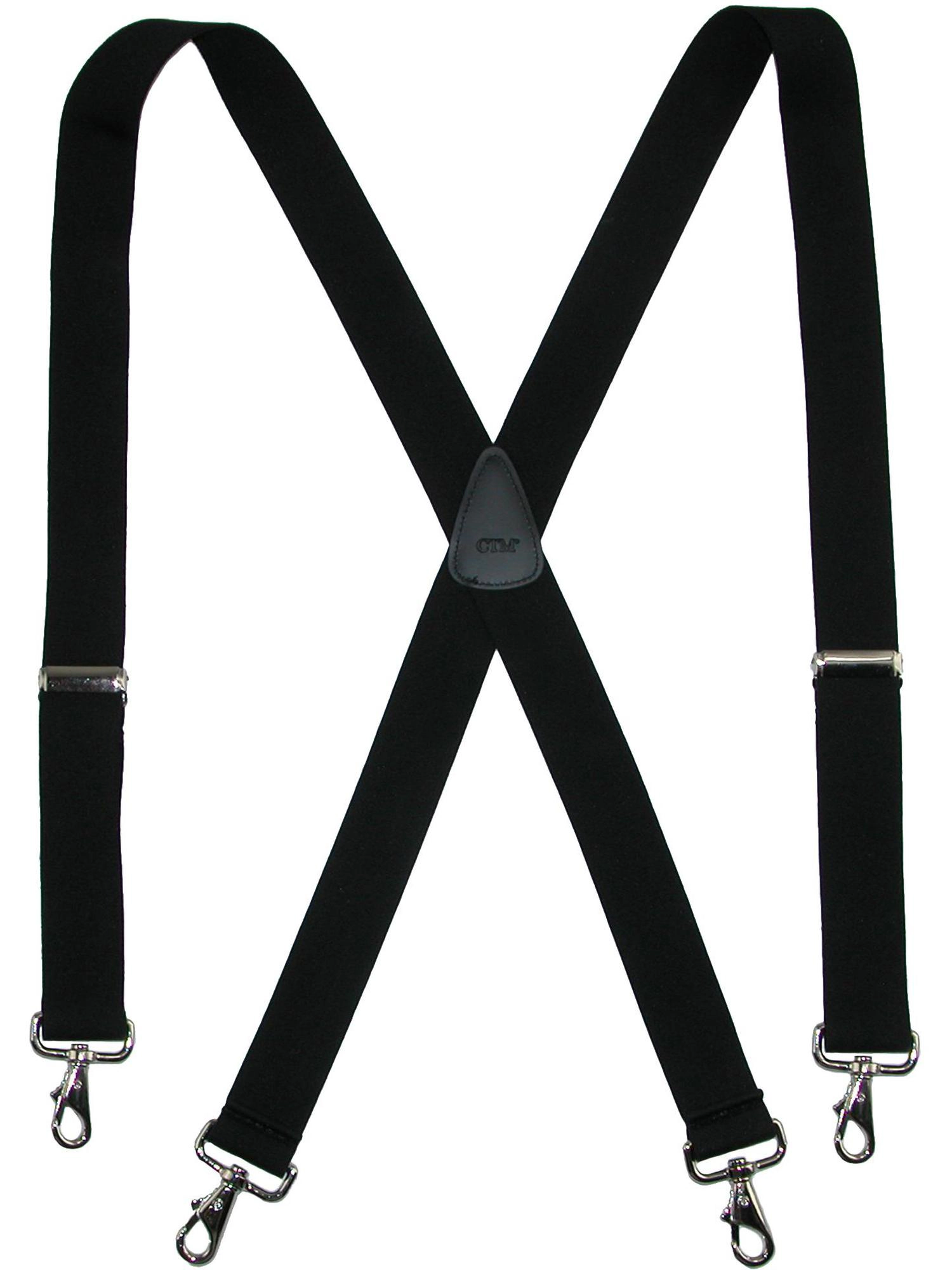 CTM® Men's Big & Tall Elastic Solid X-Back Suspender with Swivel Hook Ends