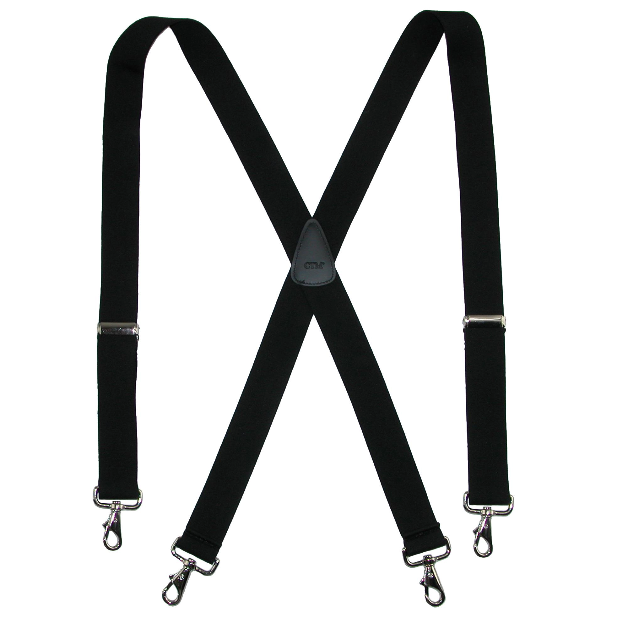 CTM® Men's Big & Tall Elastic Solid X-Back Suspender with Swivel Hook Ends