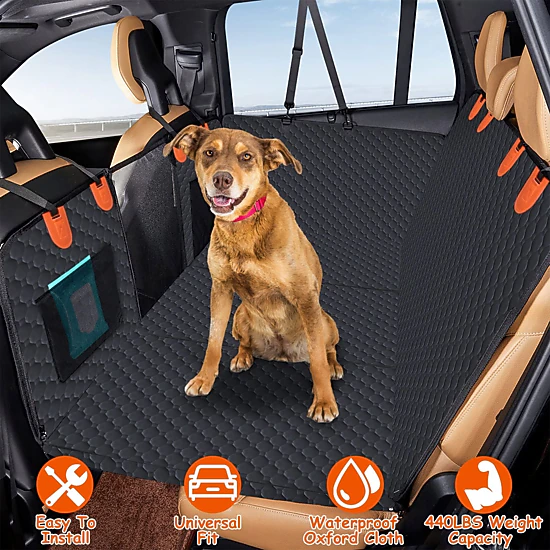 GBruno Waterproof Dog Car Back Seat Cover With Mesh