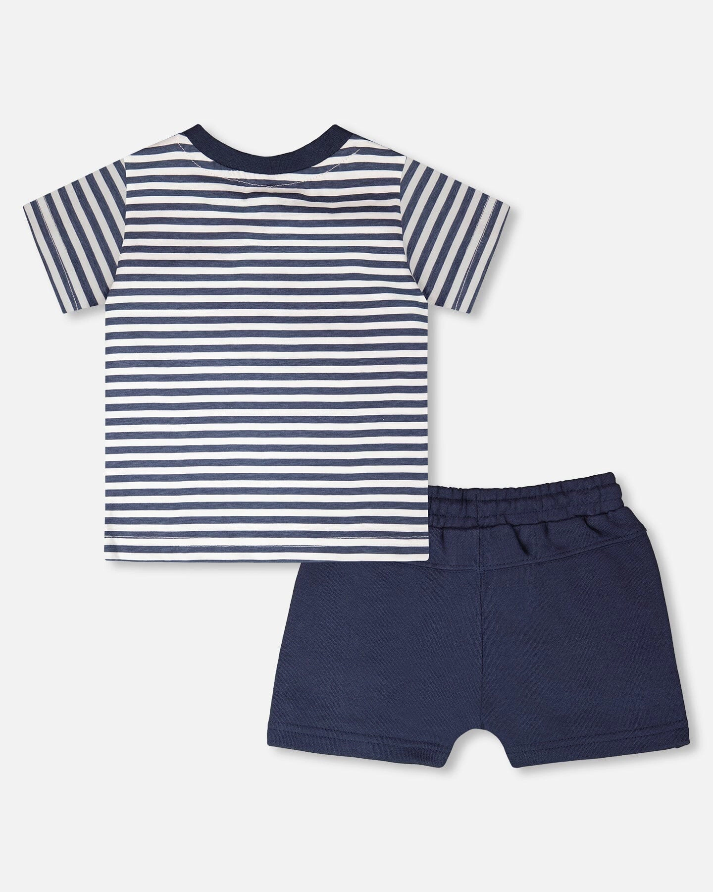 Deux par Deux Boys Organic Cotton T-Shirt and Short Set Stripes