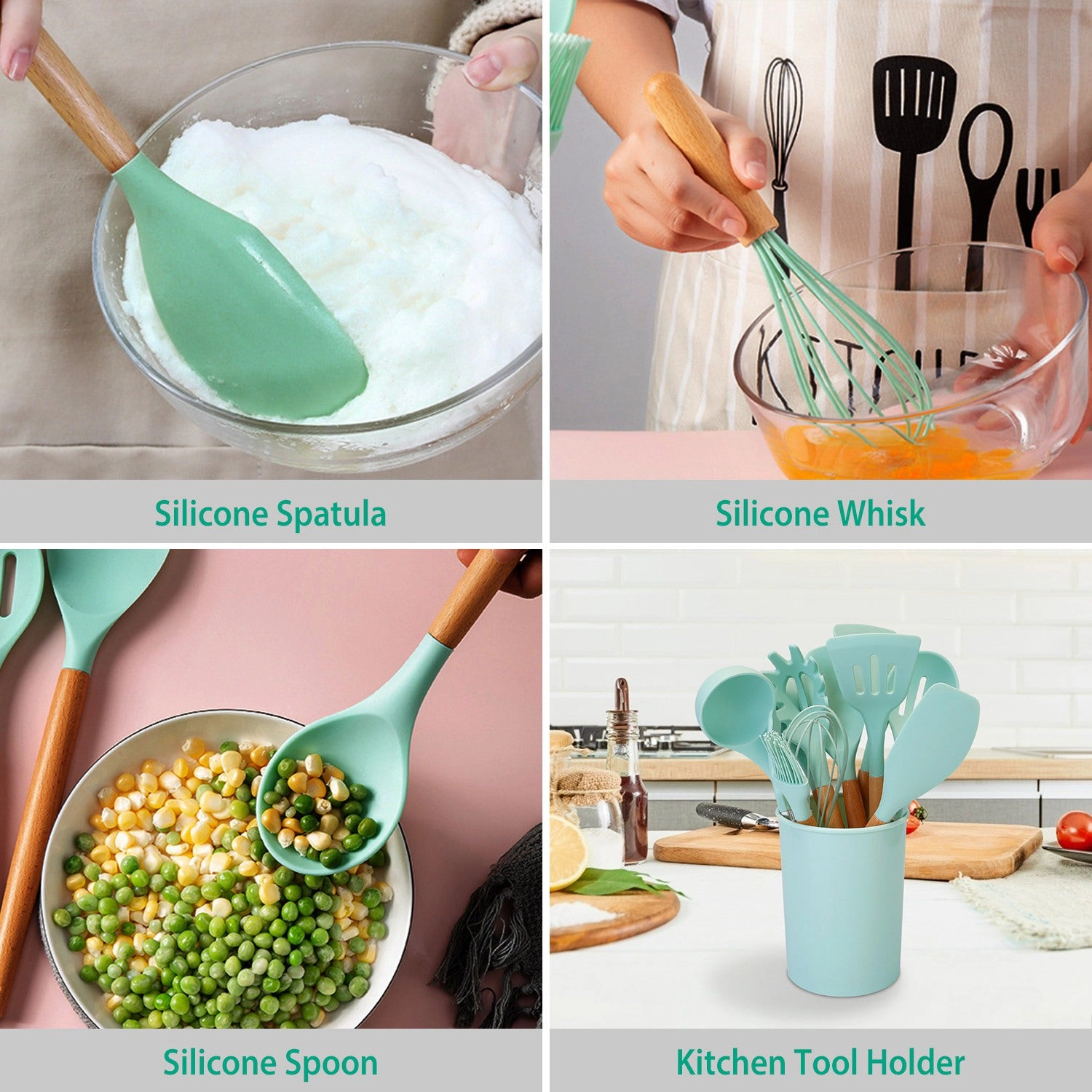 GBruno 11-Piece Silicone Cooking Utensil Set