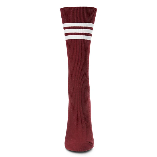 MeMoi Women's Tri-Ring Cotton Blend Slouch Ribbed Crew Socks