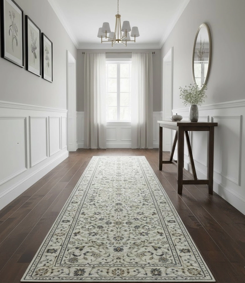 Magic Rugs 2'9 x 10'2 Cream Indo-Nain Hnad Knotted Wool Runner Rug