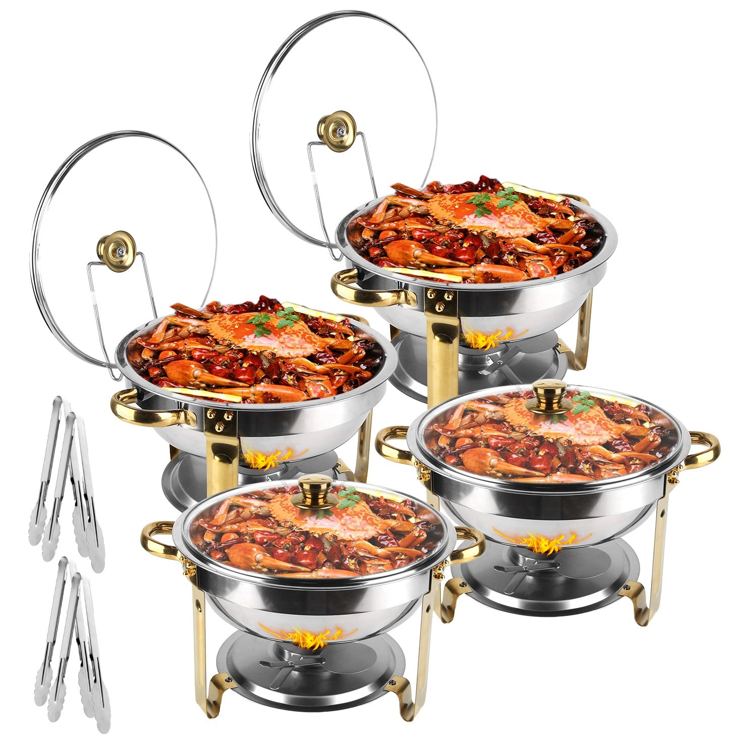 GBruno 4-Piece Round Chafing Dish Buffet Set