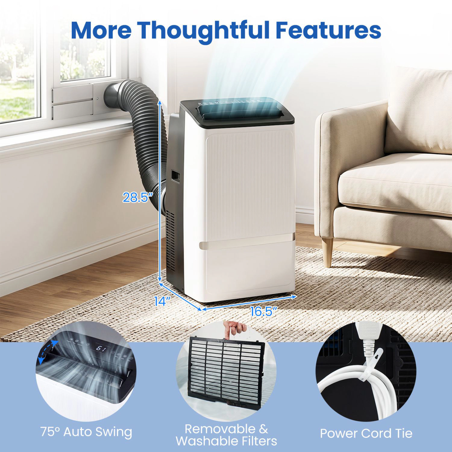 SlickBlue Unisex Portable 14000 BTU Smart Air Conditioner