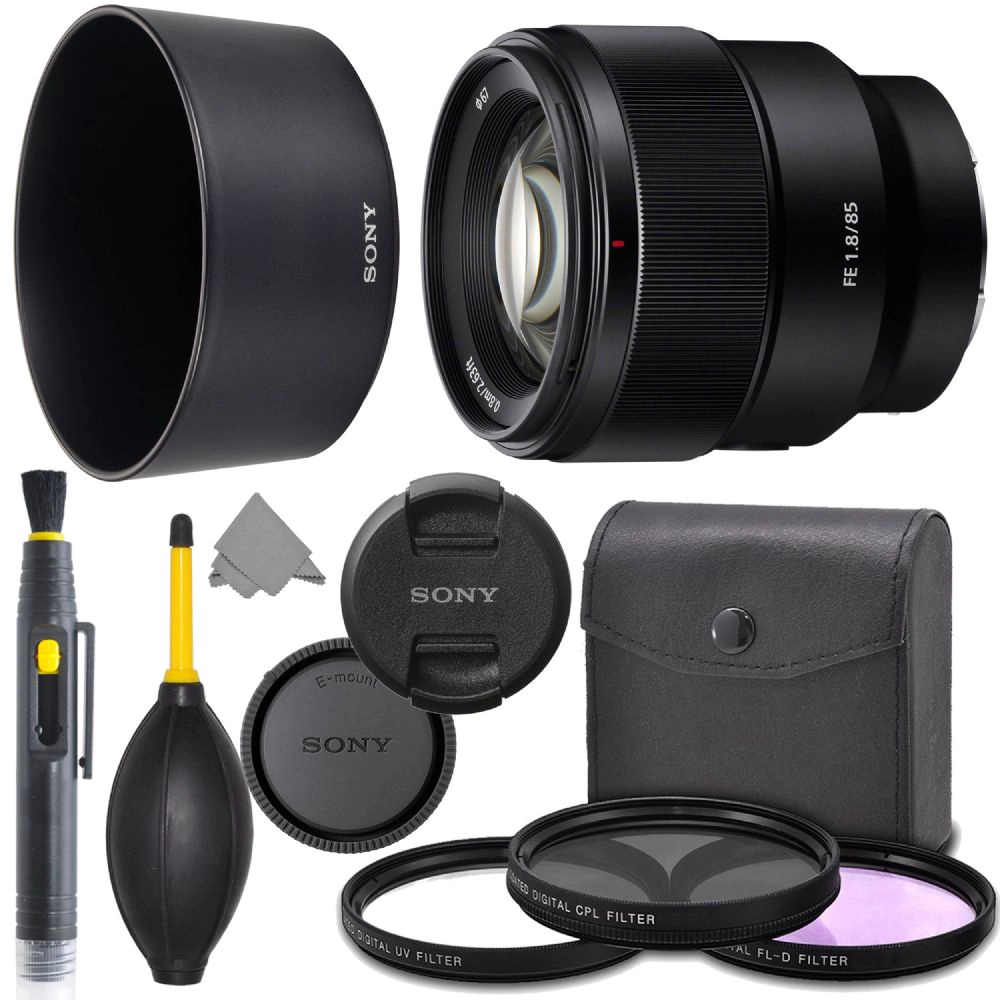 Sony FE 85mm f/1.8 Lens: Full Frame (SEL85F18) + AOM Pro Starter Bundle Kit - international Version (1 Year AOM