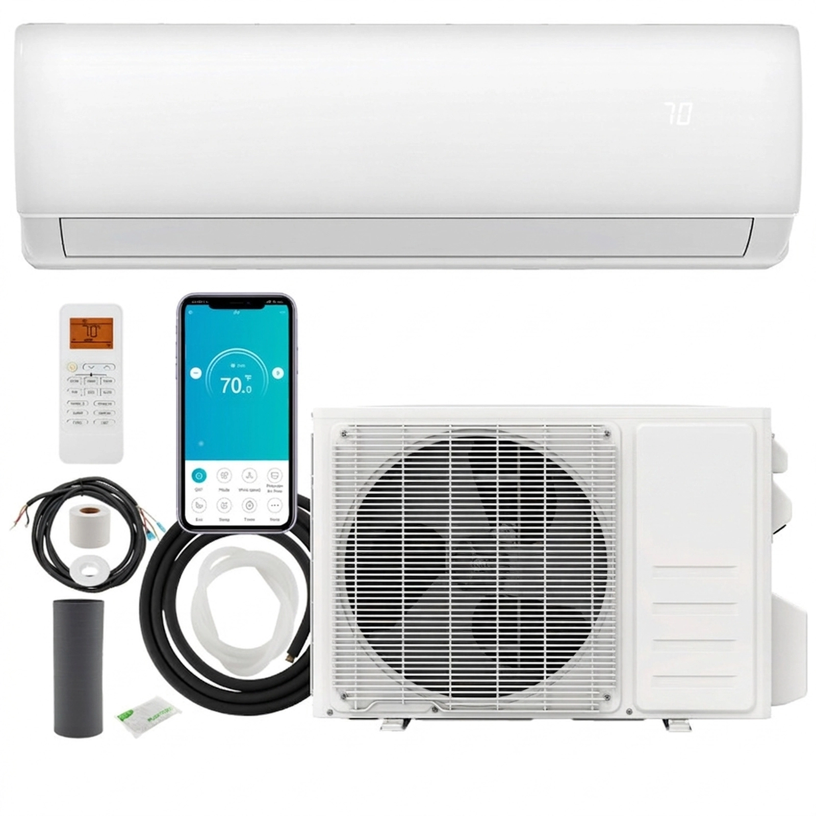 SUGIFT 11500-BTU 17-SEER2 115V 750-sq ft WiFi Ductless Mini Split Air Conditioner with Heat Pump and Remote