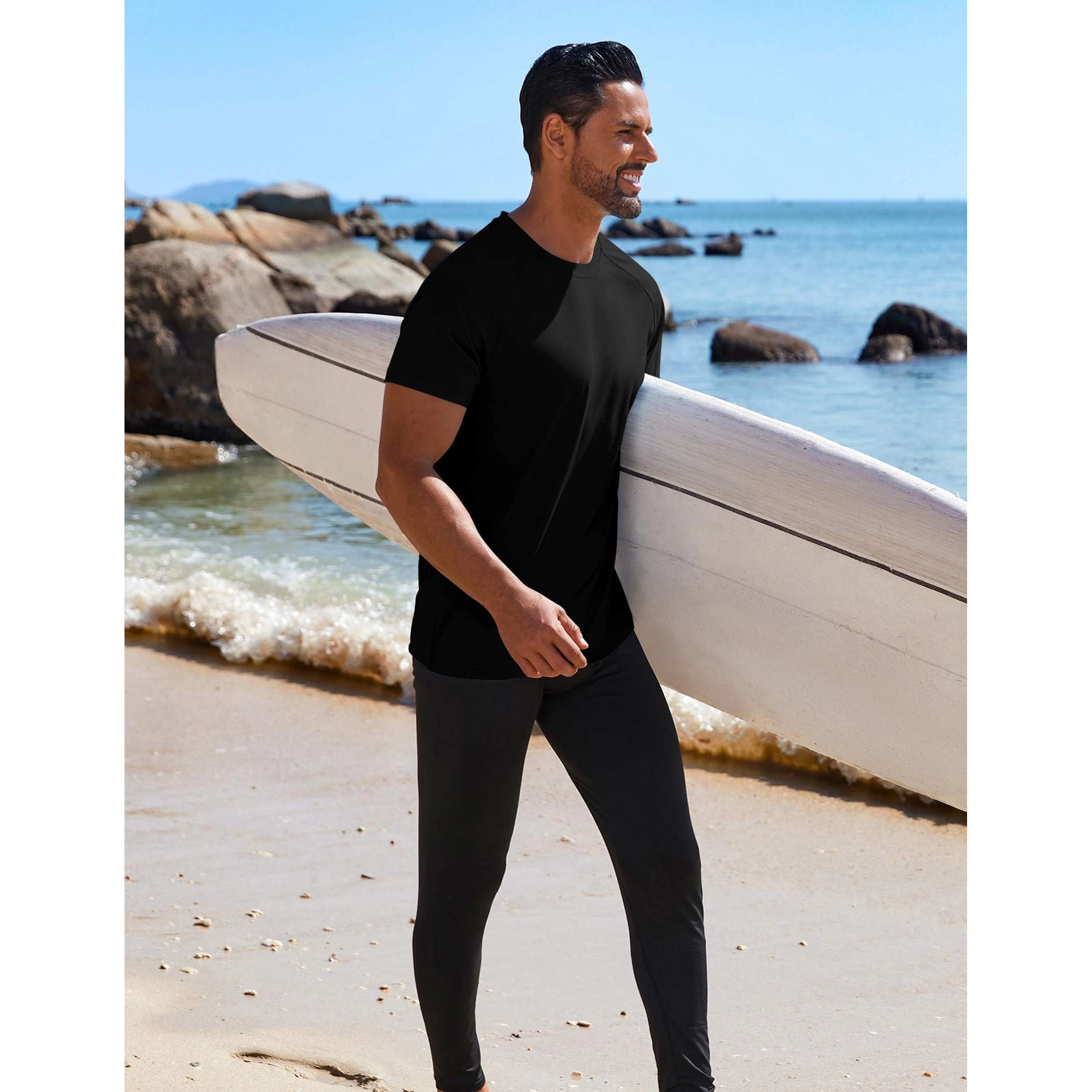 COOFANDY Mens Sporty Short Sleeve T-Shirts  Crew Neck Raglan Casual Tees
