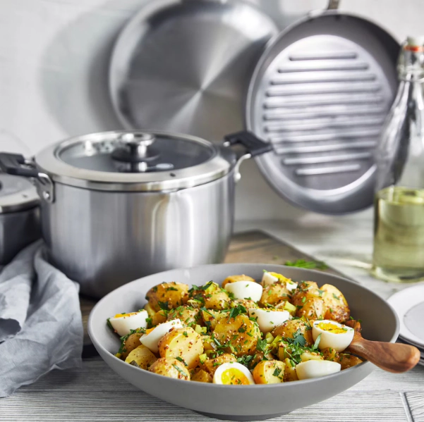 GreenPan Levels 6-Piece Stackable Stainless Steel Ceramic Nonstick Cookware Set