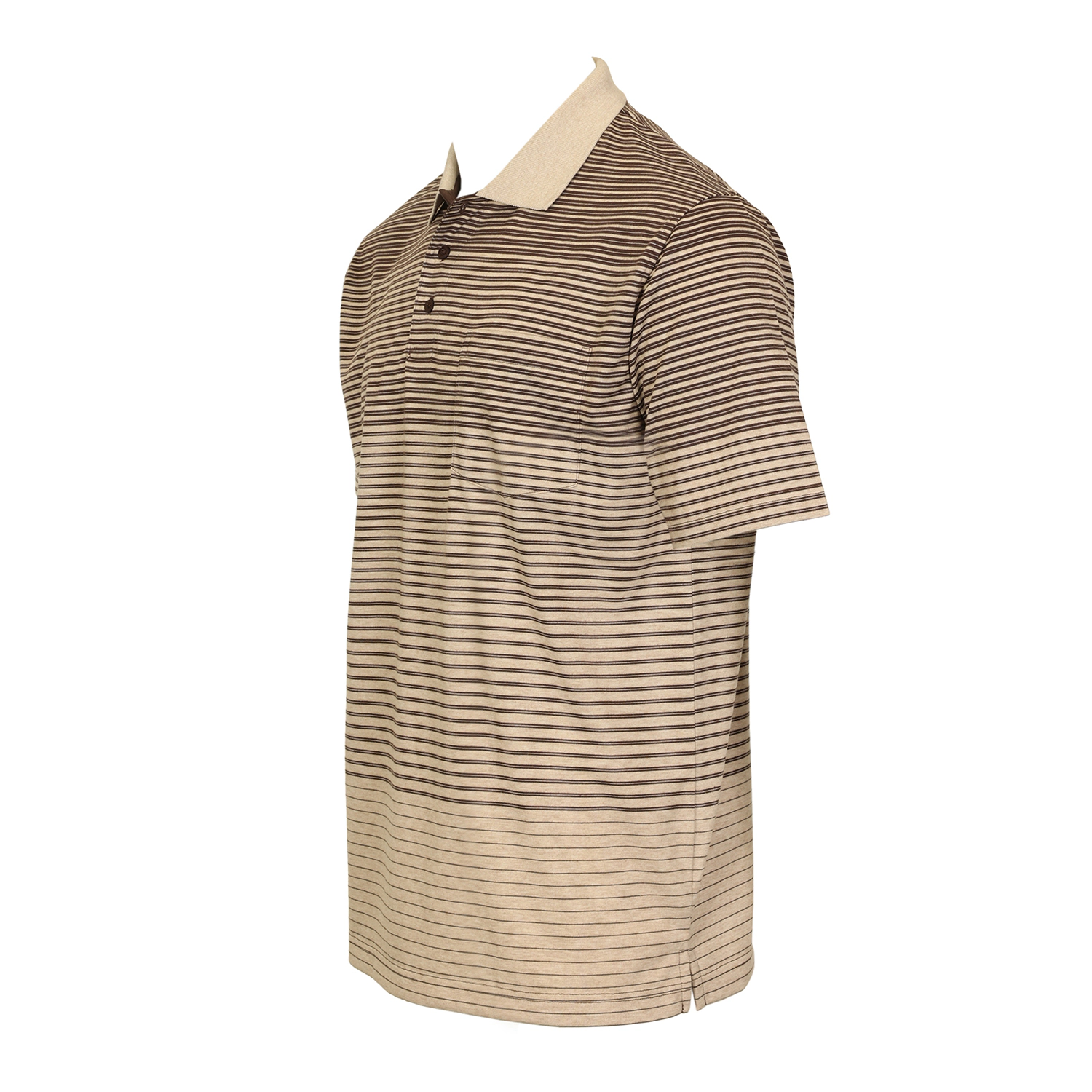 Gioberti Men's Pin Stripe Short Sleeve Polo w/ Chest Pocket
