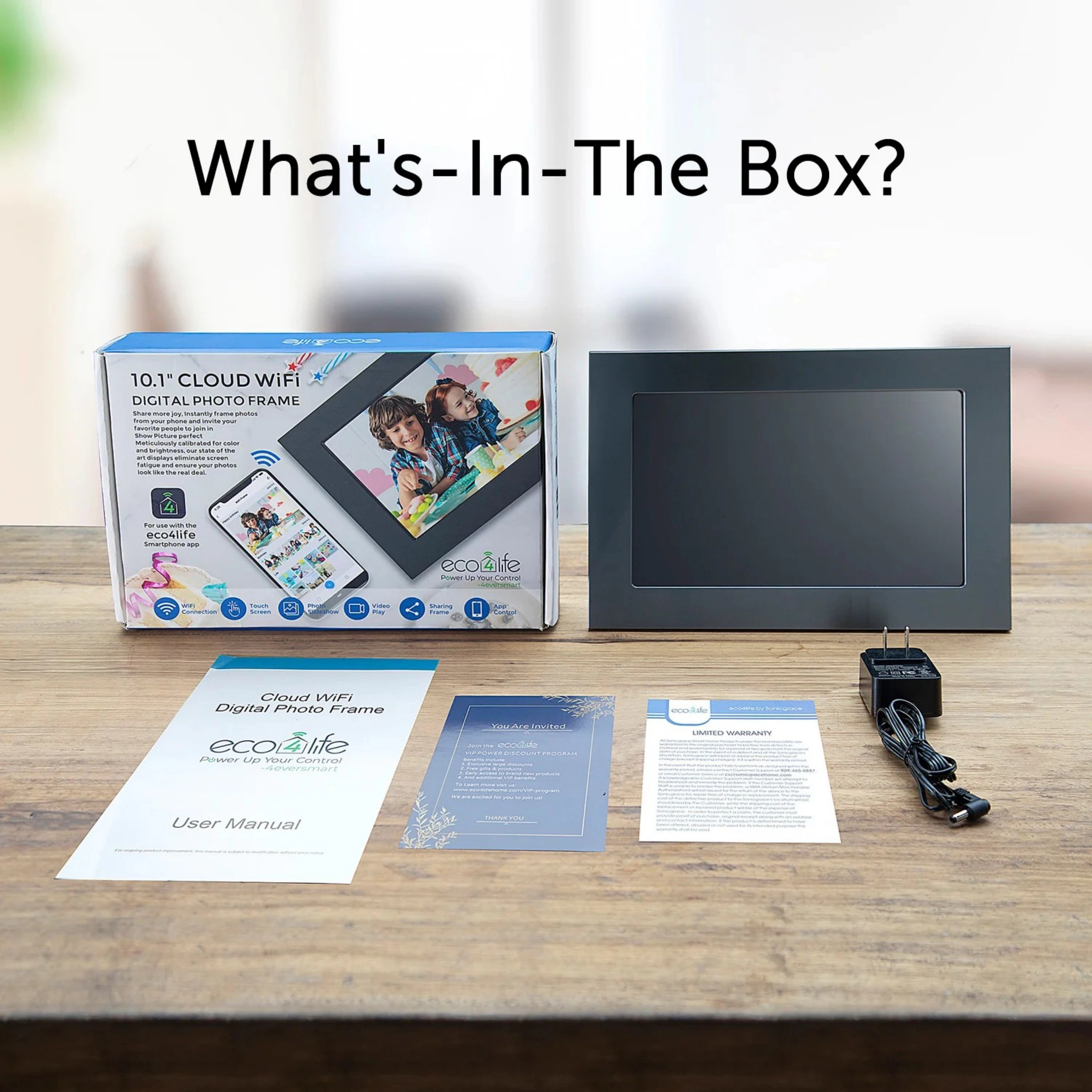 Eco4life 10.1" WiFi Digital Picture Frame Instant Photo Share