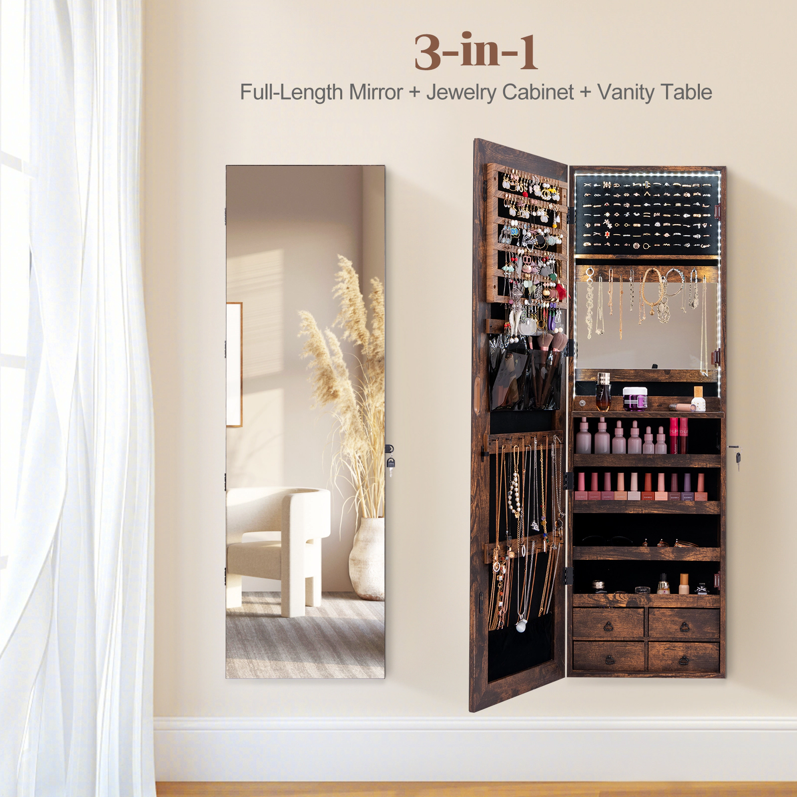 Hivvago Multipurpose Storage Cabinet with 4 Drawers
