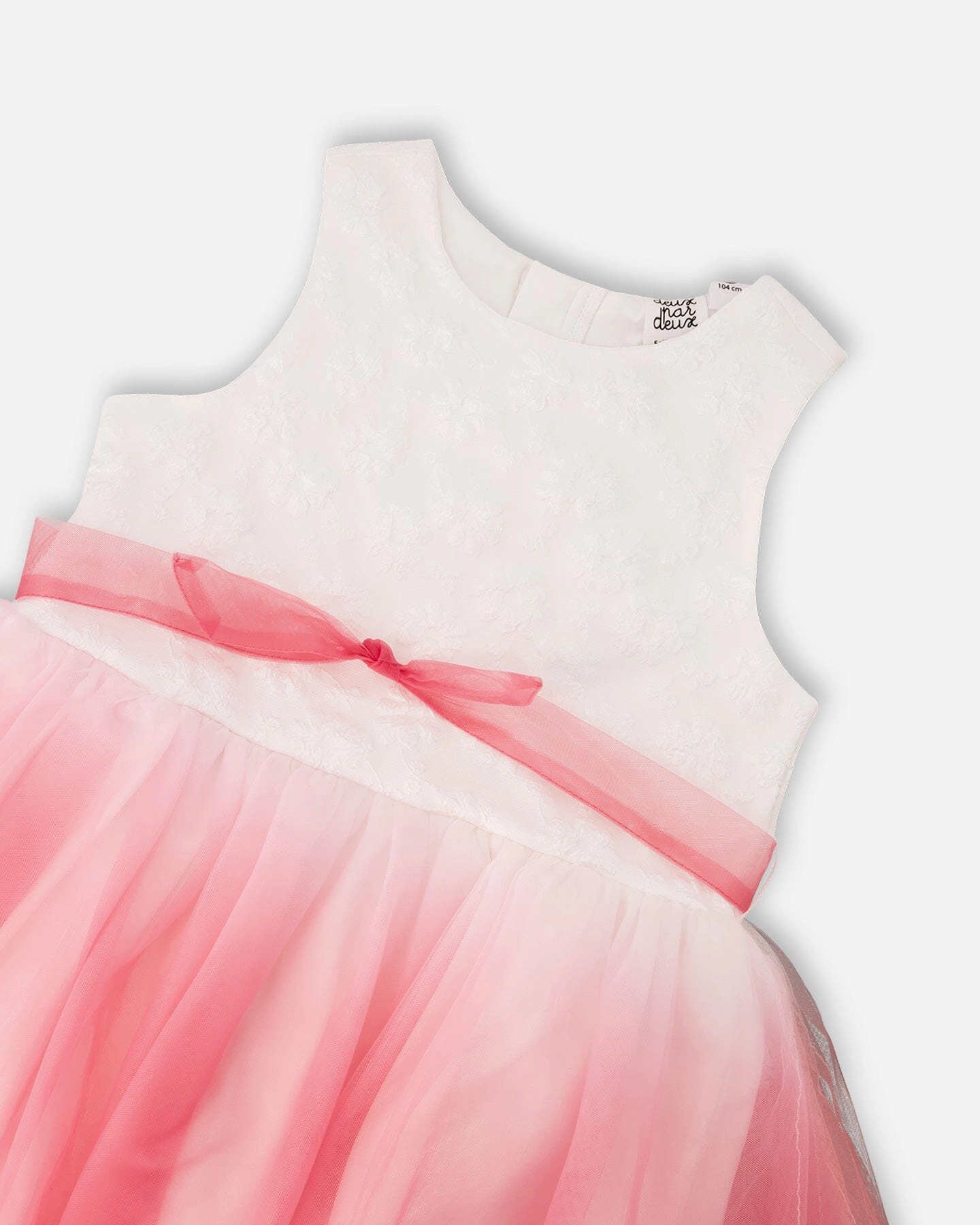 Deux par Girls Bi-Material Pleated Mesh Dress