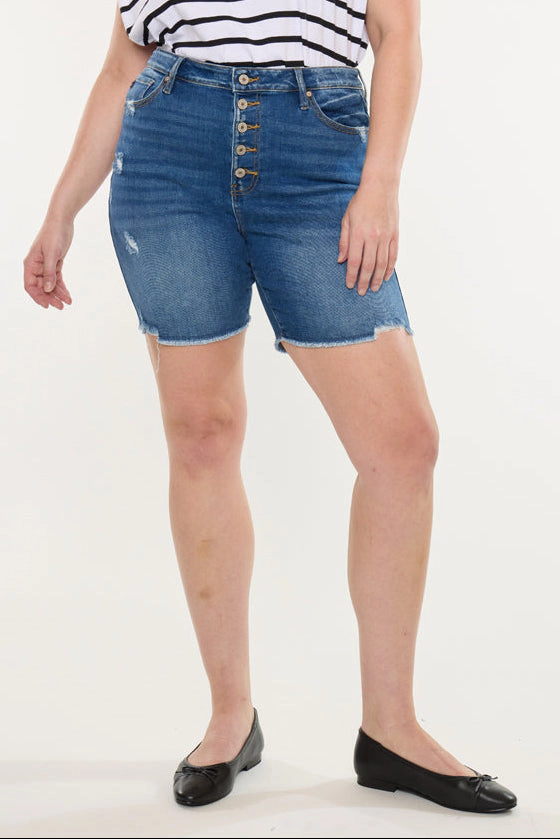KanCan Women's Plus Ultra High Rise Bermuda Shorts Tammy