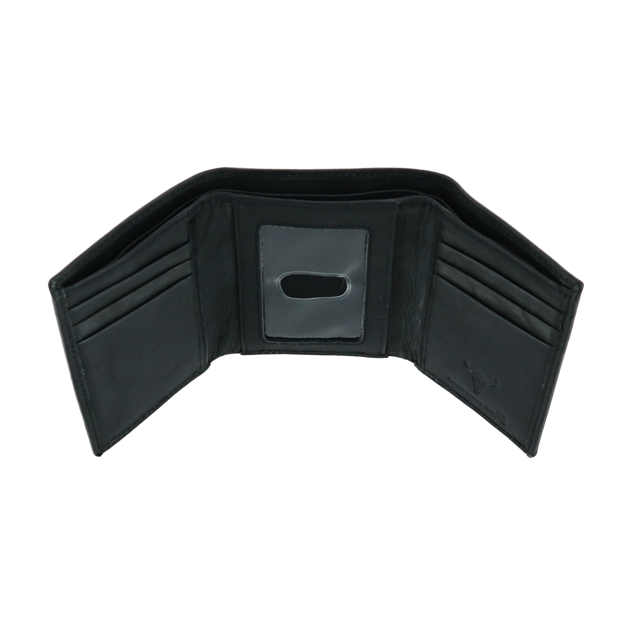 CTM Men's American Bison Leather RFID Trifold Wallet